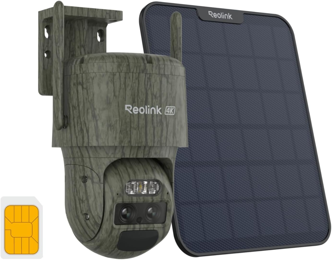 Caméra surveillance 4G LTE double objectif 4K SIM incluse PTZ suivi auto zoom hybride 6X IR sans lueur panneau solaire
