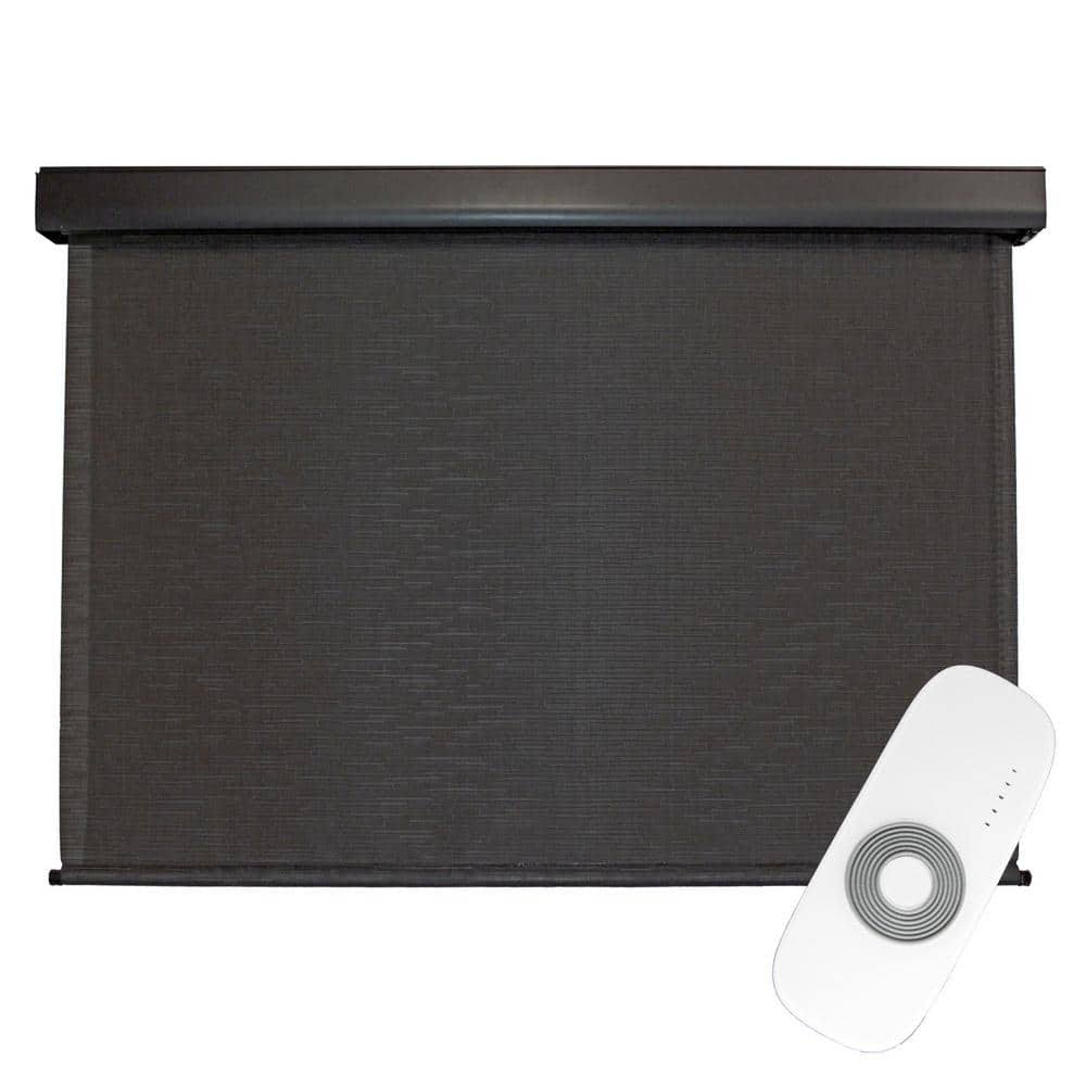 Seasun Siesta Cordless UV Blocking Motorized PVC Premium Exterior Roller Shade 72 in. W x 96 in. L SSE.60.6