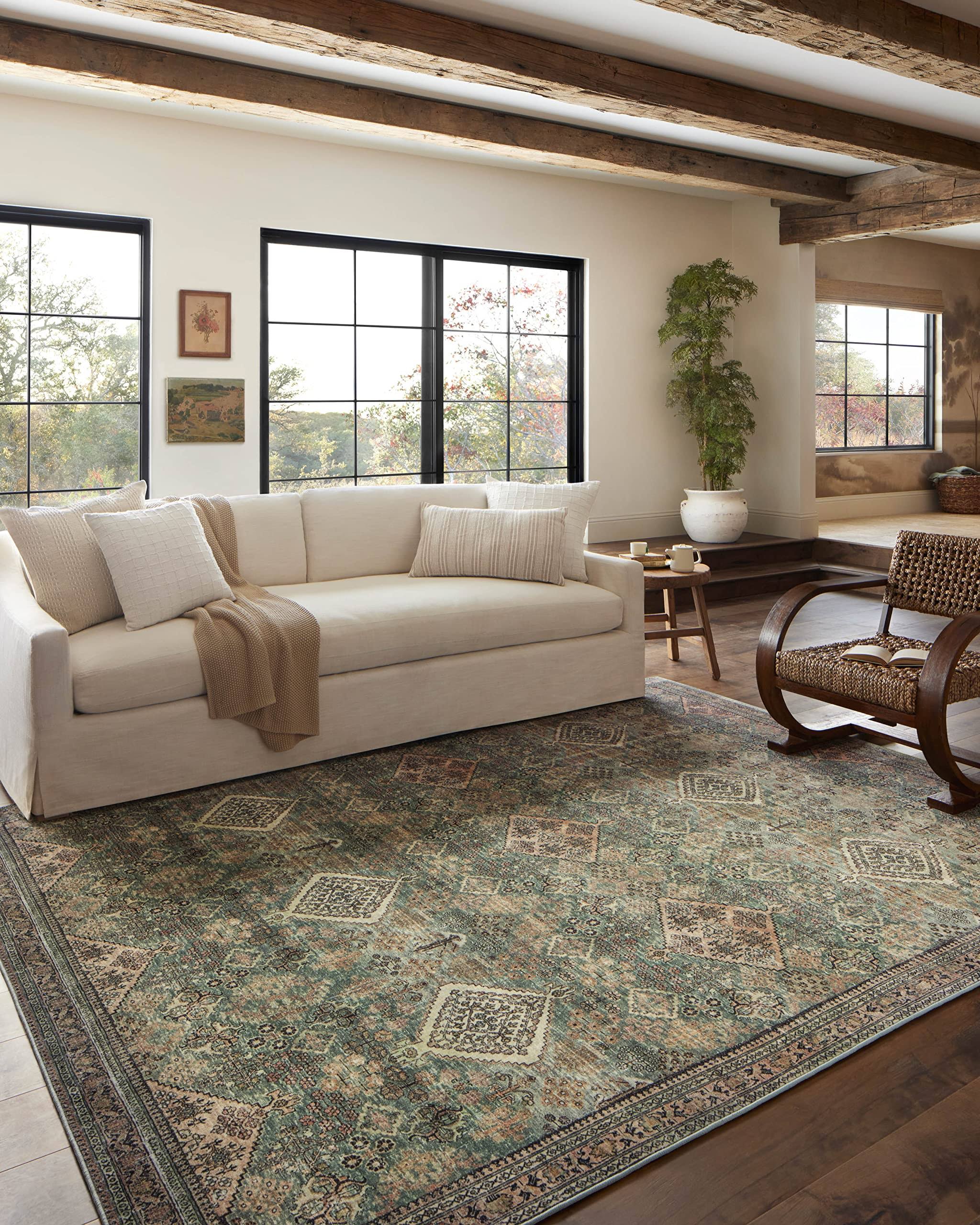 Magnolia Home by Joanna Gaines x Loloi Sinclair Machine Washable Turquoise / Multi Area Rug Rug Size: Runner 2' x 5'