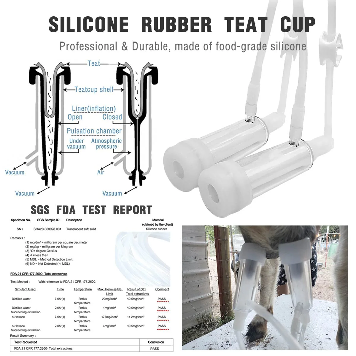 Hantop 6L Goat Milking Machine. Adjustable Vacuum Pump