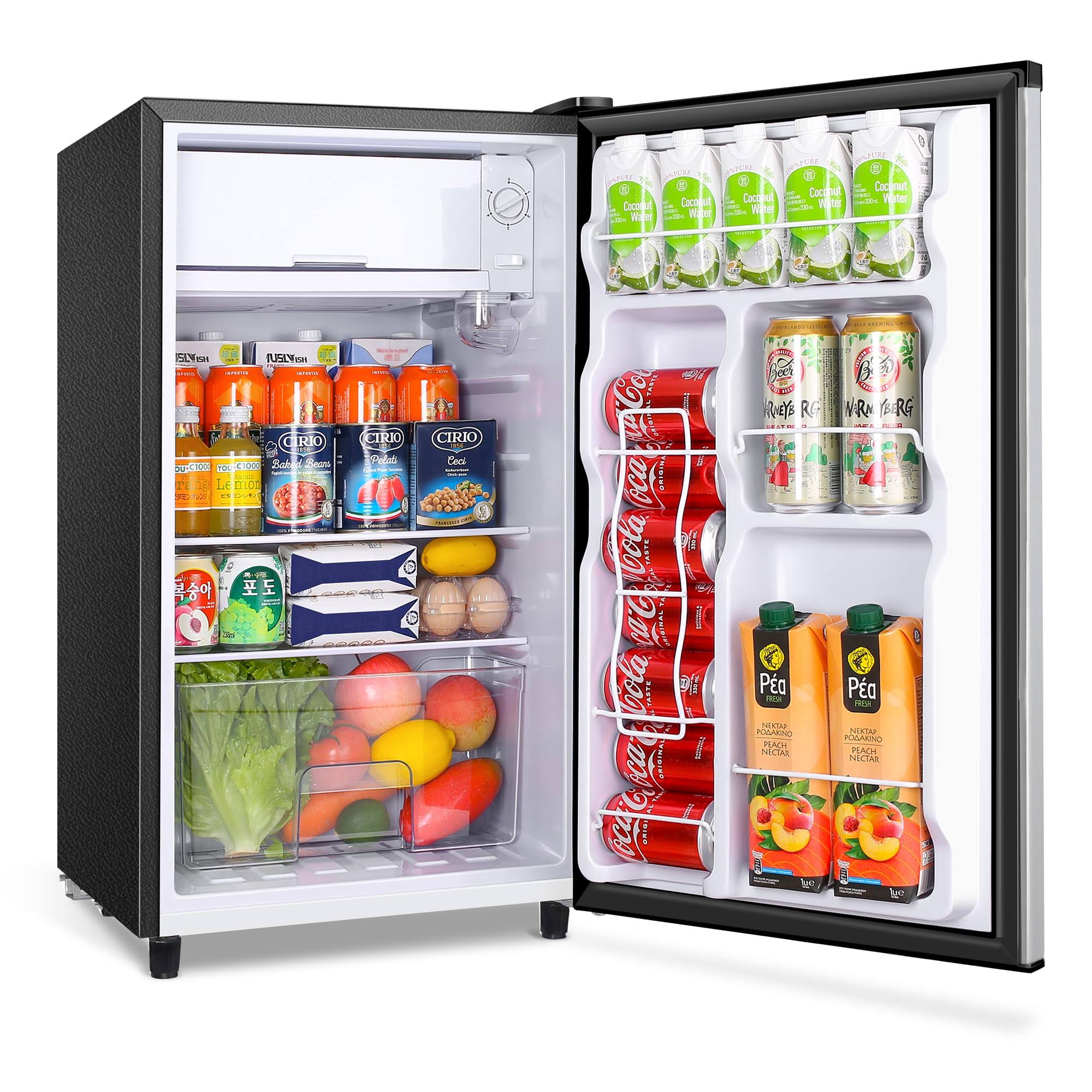 Wanai Mini Fridge with Freezer 3.2 cu.ft, Single Door Small Refrigerator, Energy-Efficient Low Noise, Mini Fridge for Bedroom Dorm and Office, Silver