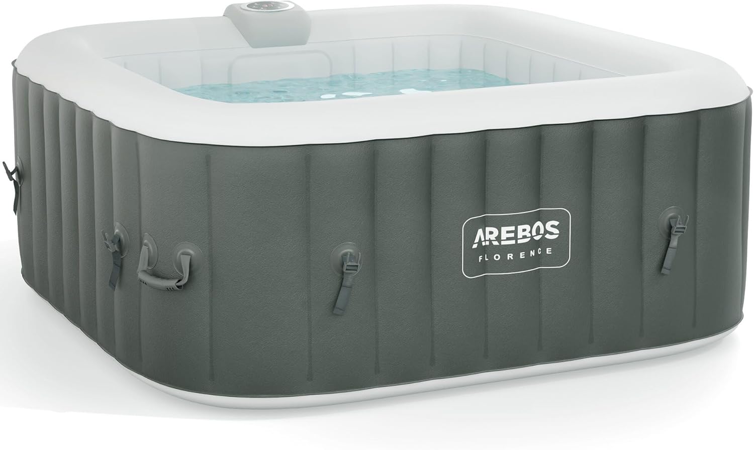 Spa gonflable carré 4 personnes 154 x 154 cm 100 jets chauffage massage 600L intérieur extérieur
