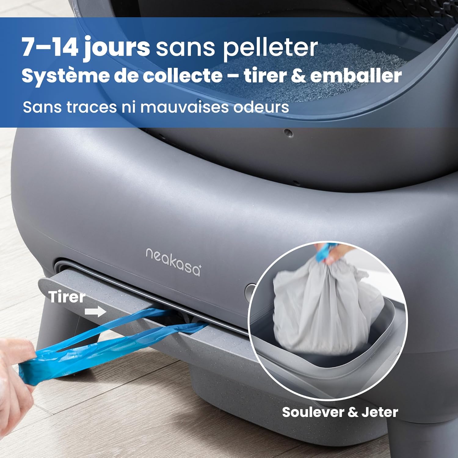 Litière auto nettoyante ouverte contrôle application élimination sans odeur
