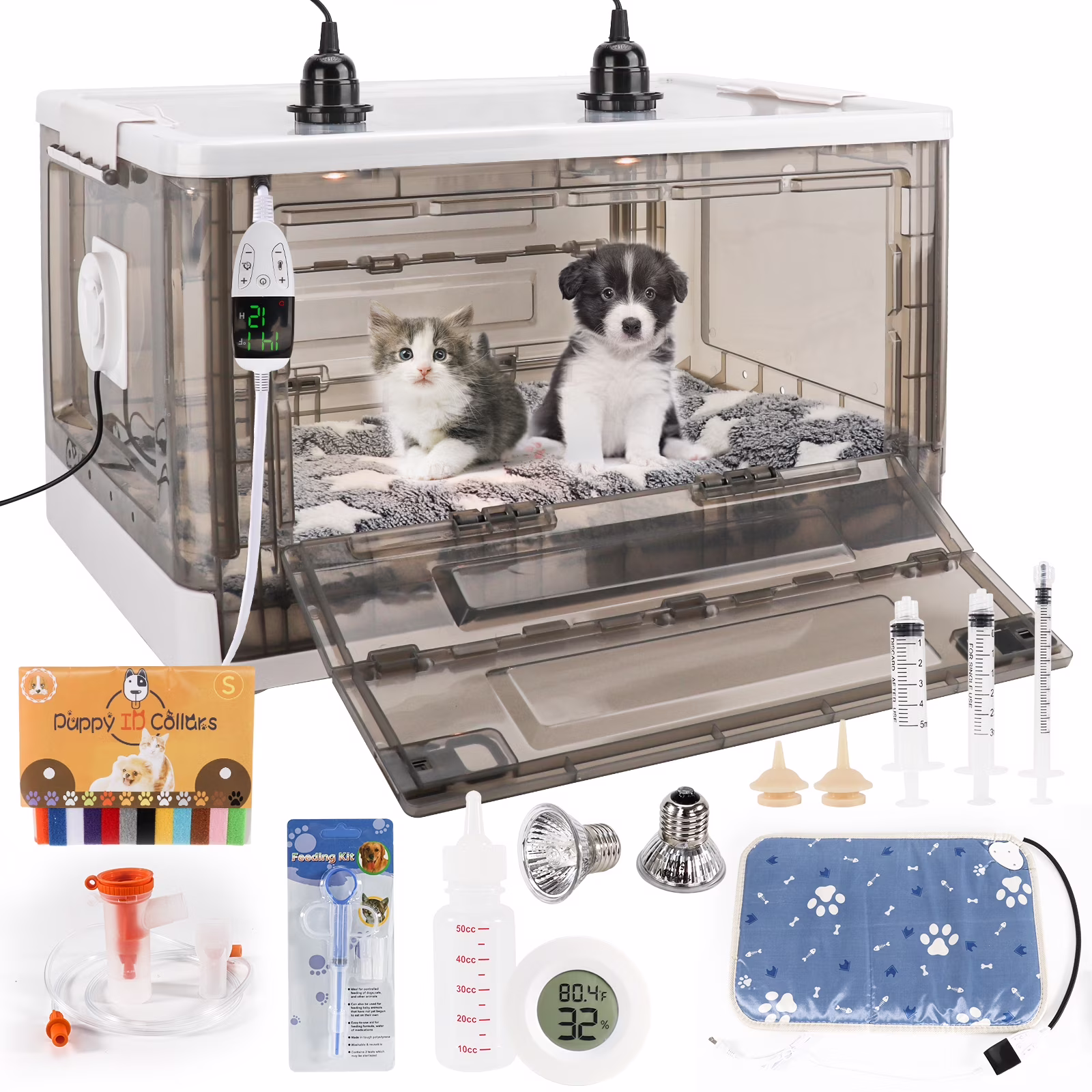 HKDQ Puppy Incubator with Heating, Kitten Incubator, Fan Ventilation Circulation (85 L)