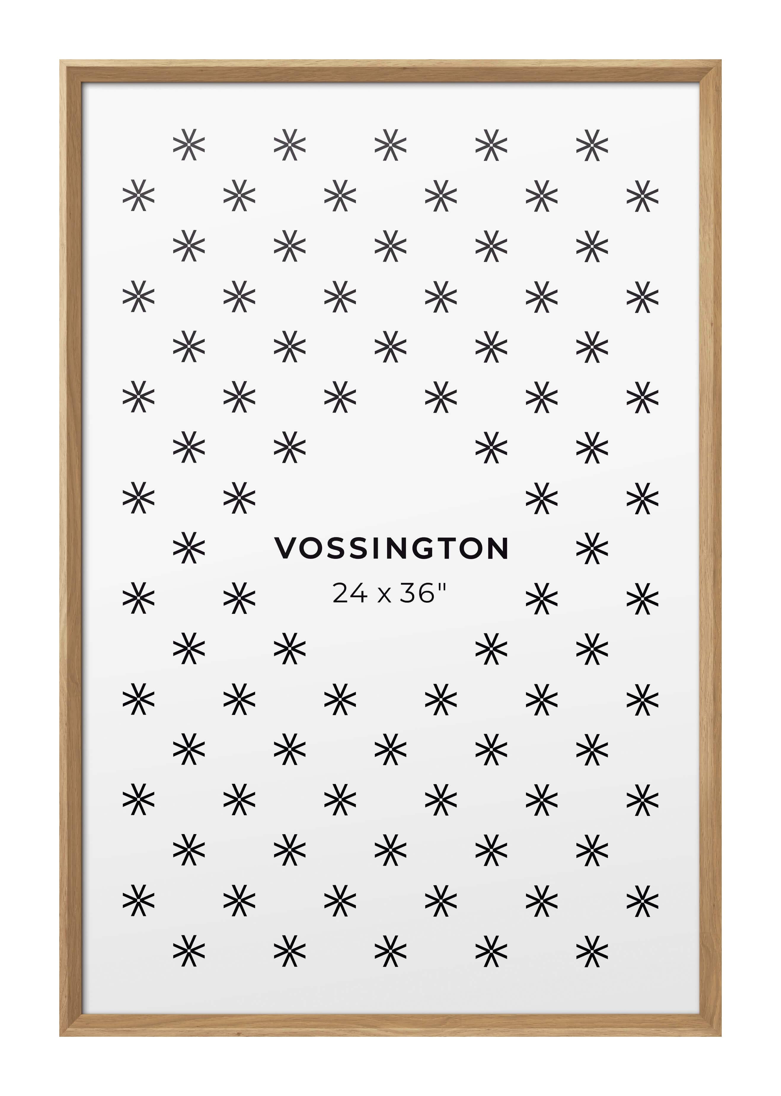Vossington Beveled 24x36 Oak Frame - Light, Natural Wood Picture Frame for Wall - Fits 1 Photo, Poster, or Art Print - 24 x 36 - Large Style
