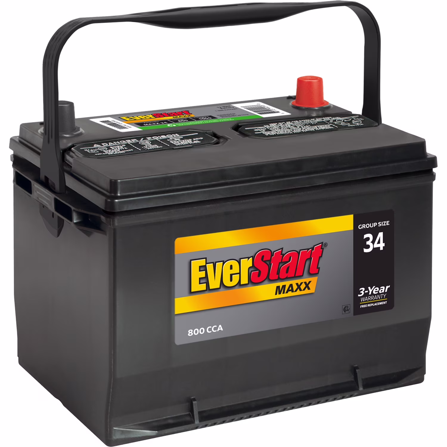 Everstart Maxx Lead Acid Automotive Battery, Group Size 34 12 Volt, 800 CCA
