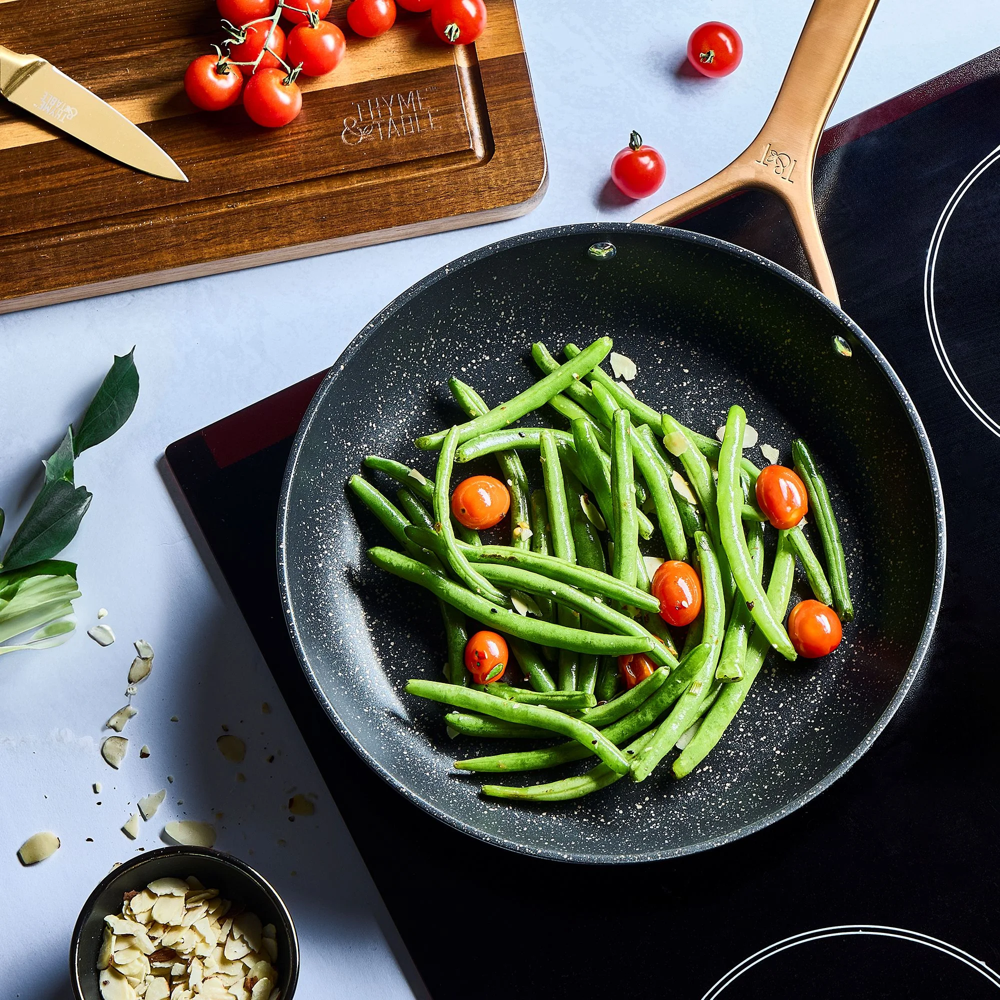 Thyme & Table Supreme 12 - Piece Non - Stick Cookware Set, Pots and Pans Set - Bronze