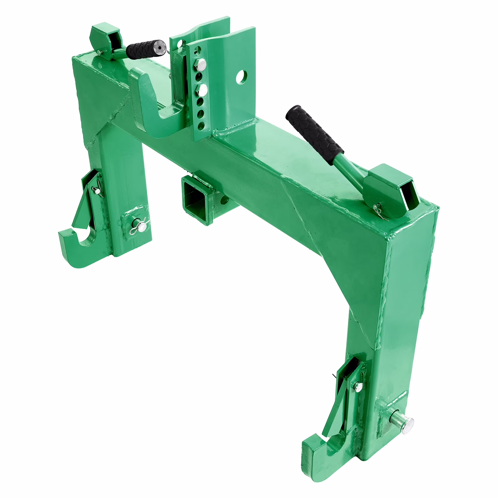 KFFKFF 3 - Point Quick Hitch with 2 - Inch Receiver, 3000 lb Capacity, Adjustable 5 - Level Bolt, Compatible with Category 1 & 2 Tractors, Durable 3 - Point Attachment, Green