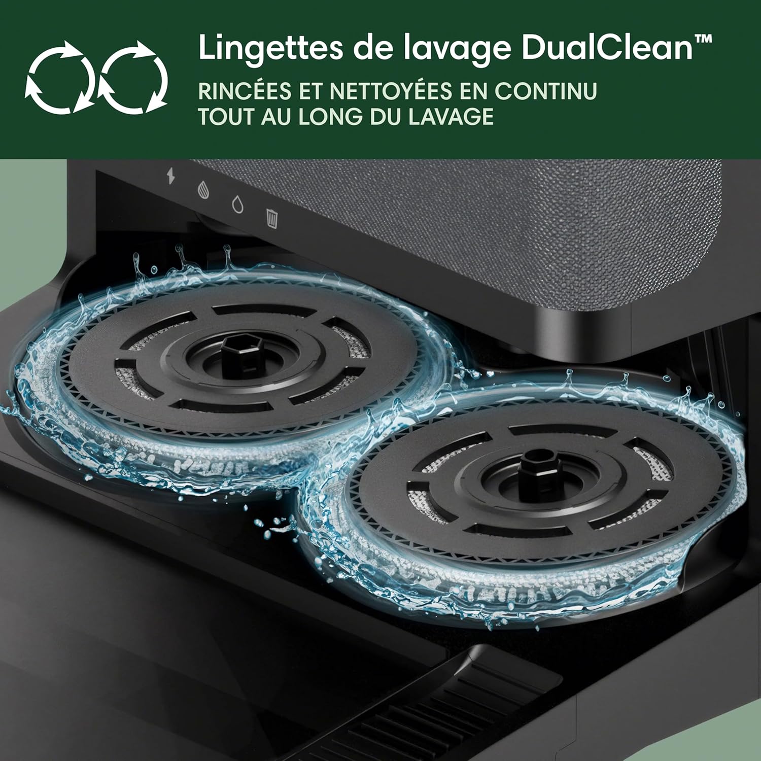 Robot aspirateur Roomba Plus 505 Combo autolavage séchage air chaud IA LiDAR autovidage 75 jours noir