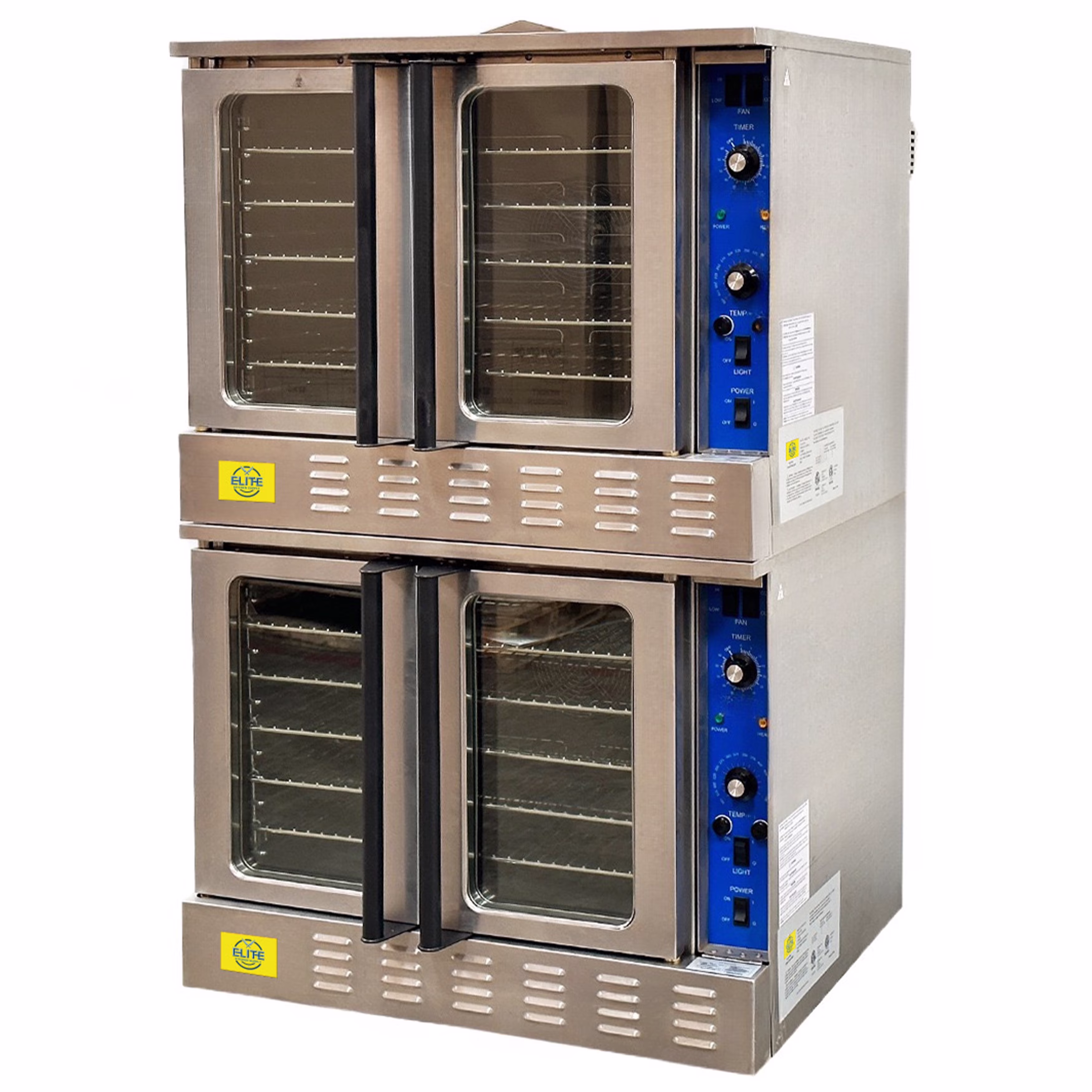 38 In. Commercial Double Deck Electric Convection Oven 240V 1P, Double Door, Extra Large Capacity