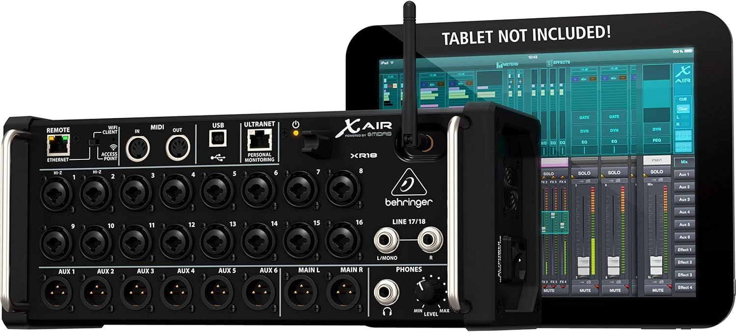 Mélangeur numérique XR18 18 canaux 12 bus préamplis programmables WiFi interface audio USB