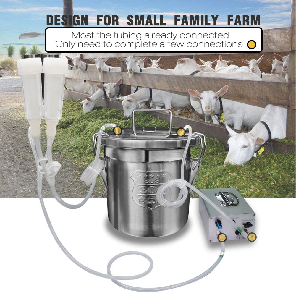 Hantop 6L Goat Milking Machine. Adjustable Vacuum Pump