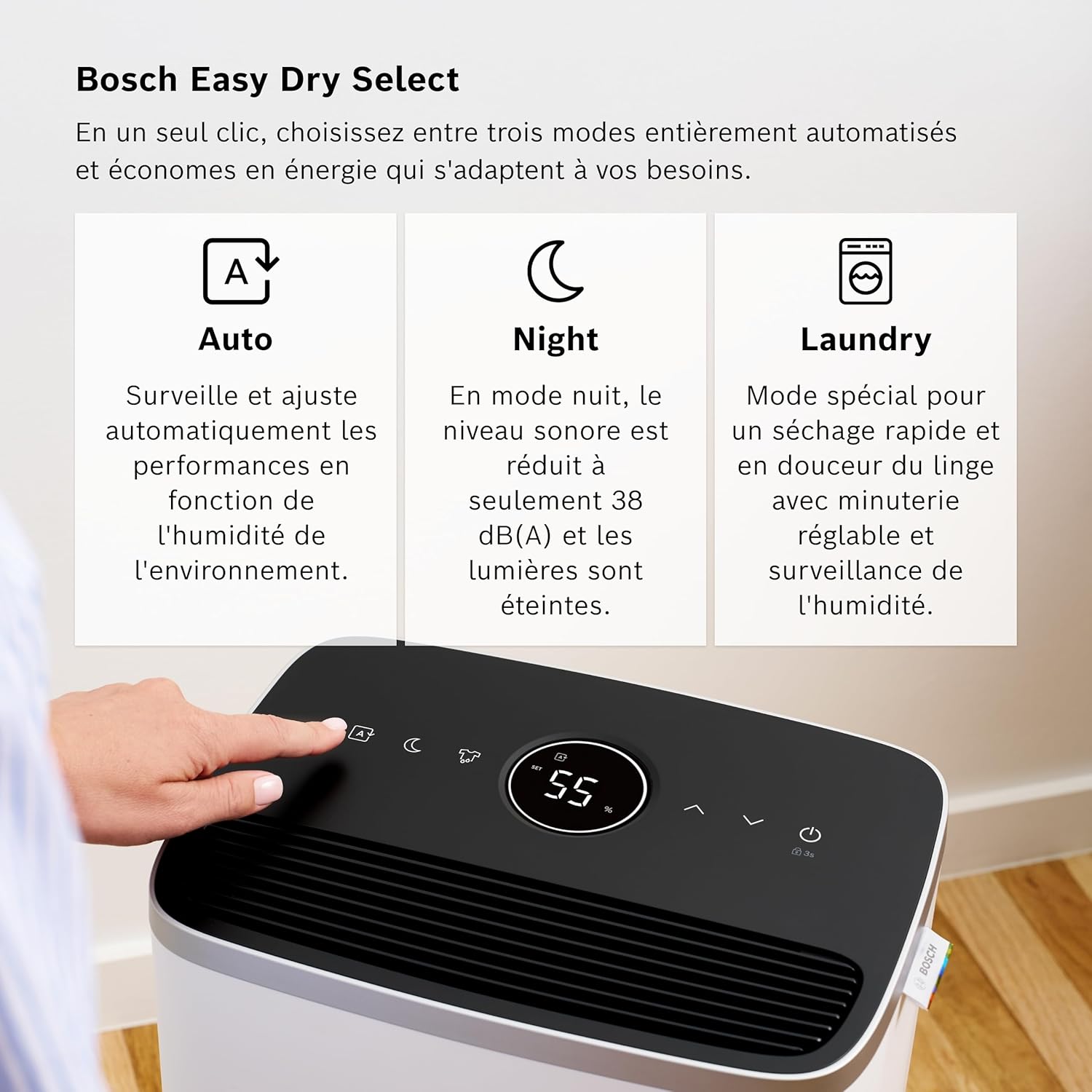Déshumidificateur Dry 4000 silencieux efficace maison chambre jusqu’à 33 m² séchage linge rapide