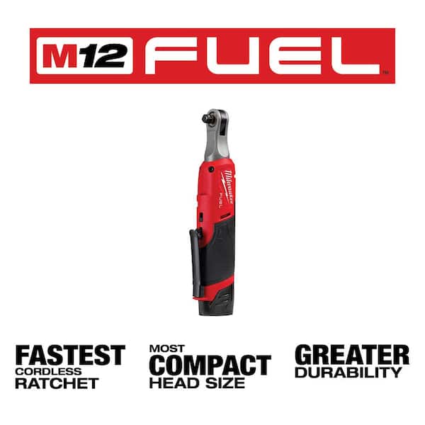 M12 FUEL 12V Li - Ion Brushless Cordless High Speed 3/8 In. Ratchet and M12 FUEL High Speed 1/4 In. Ratchet Combo Kit