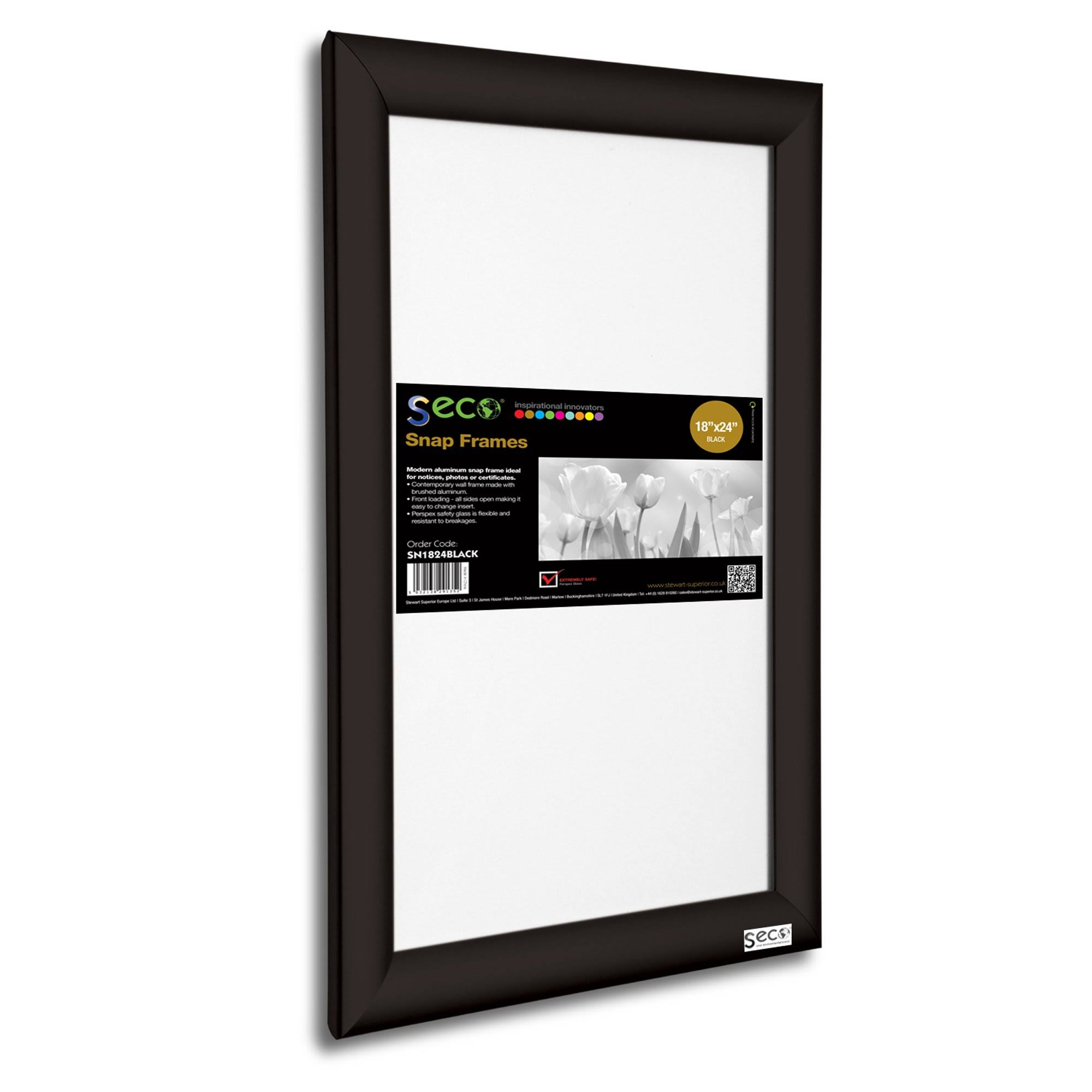 Seco 18 x 24 in. Front Load Easy Open Snap Poster-Picture Black Aluminum Frame