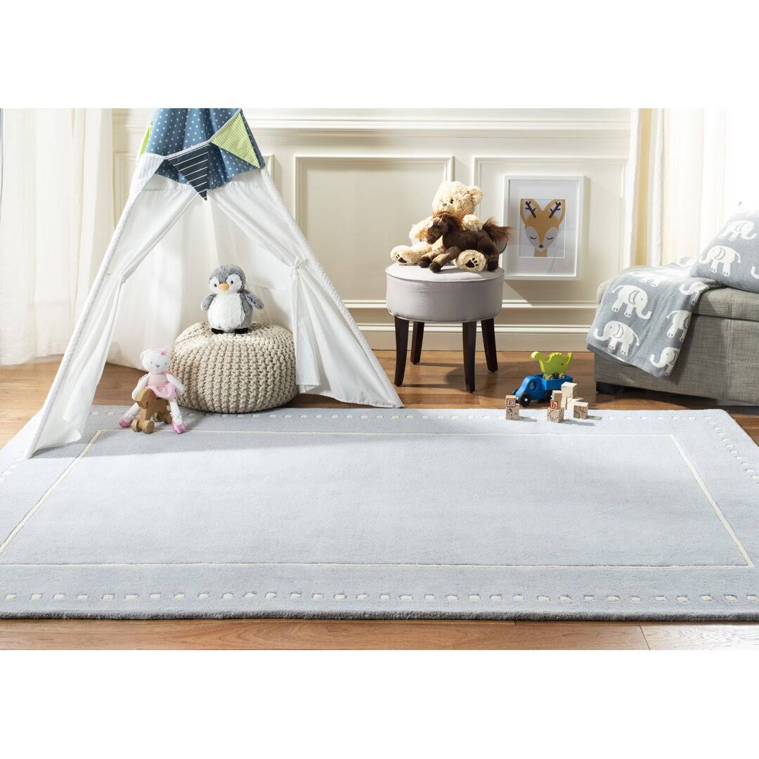 Cruz Hand-Tufted Wool Blue/Ivory Area Rug Ebern Designs Rug Size: Rectangle 6' x 9'