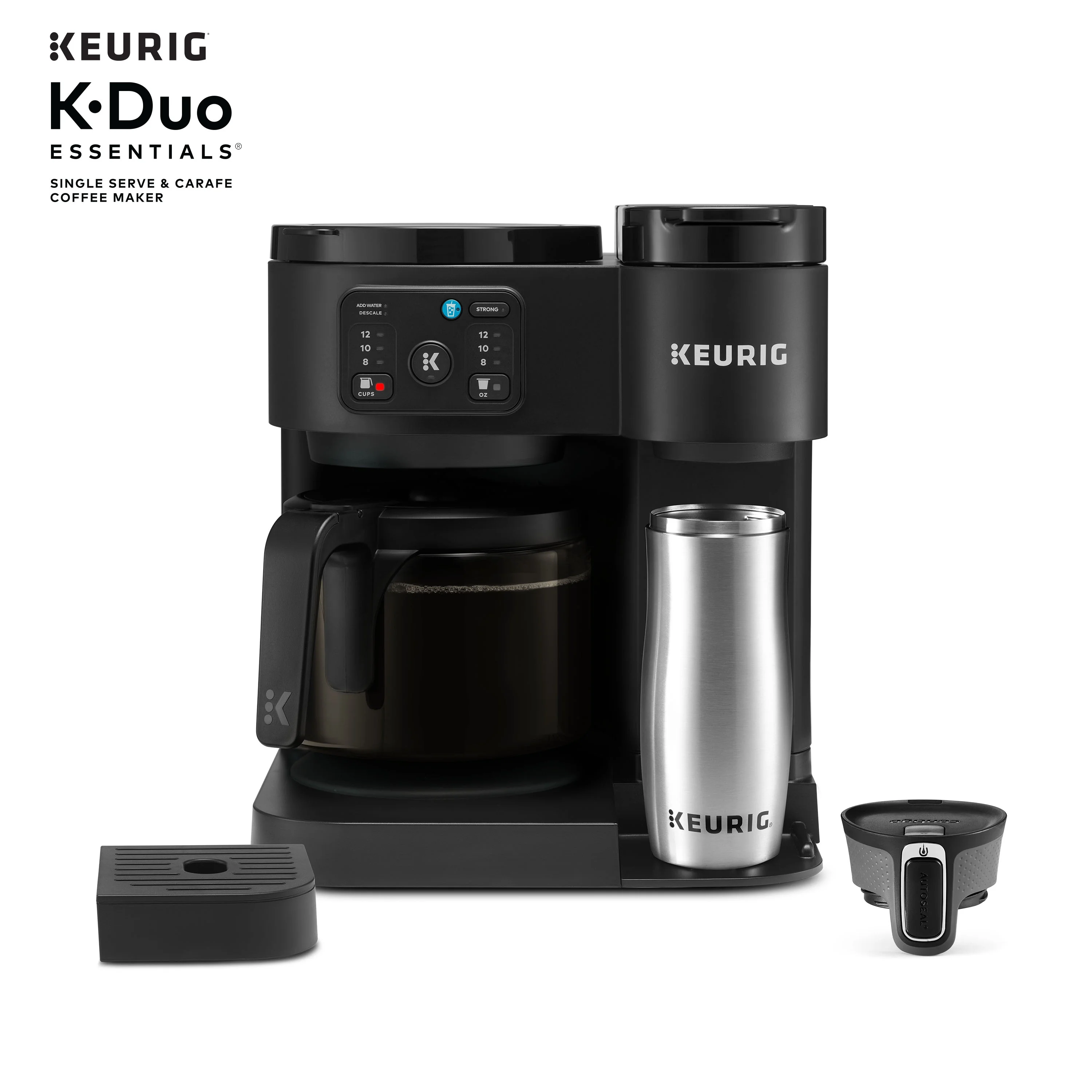 Keurig K - Duo Essentials, Hot & Iced Single - Serve K - Cup Pod Coffee Maker & Carafe, Moonlight Grey