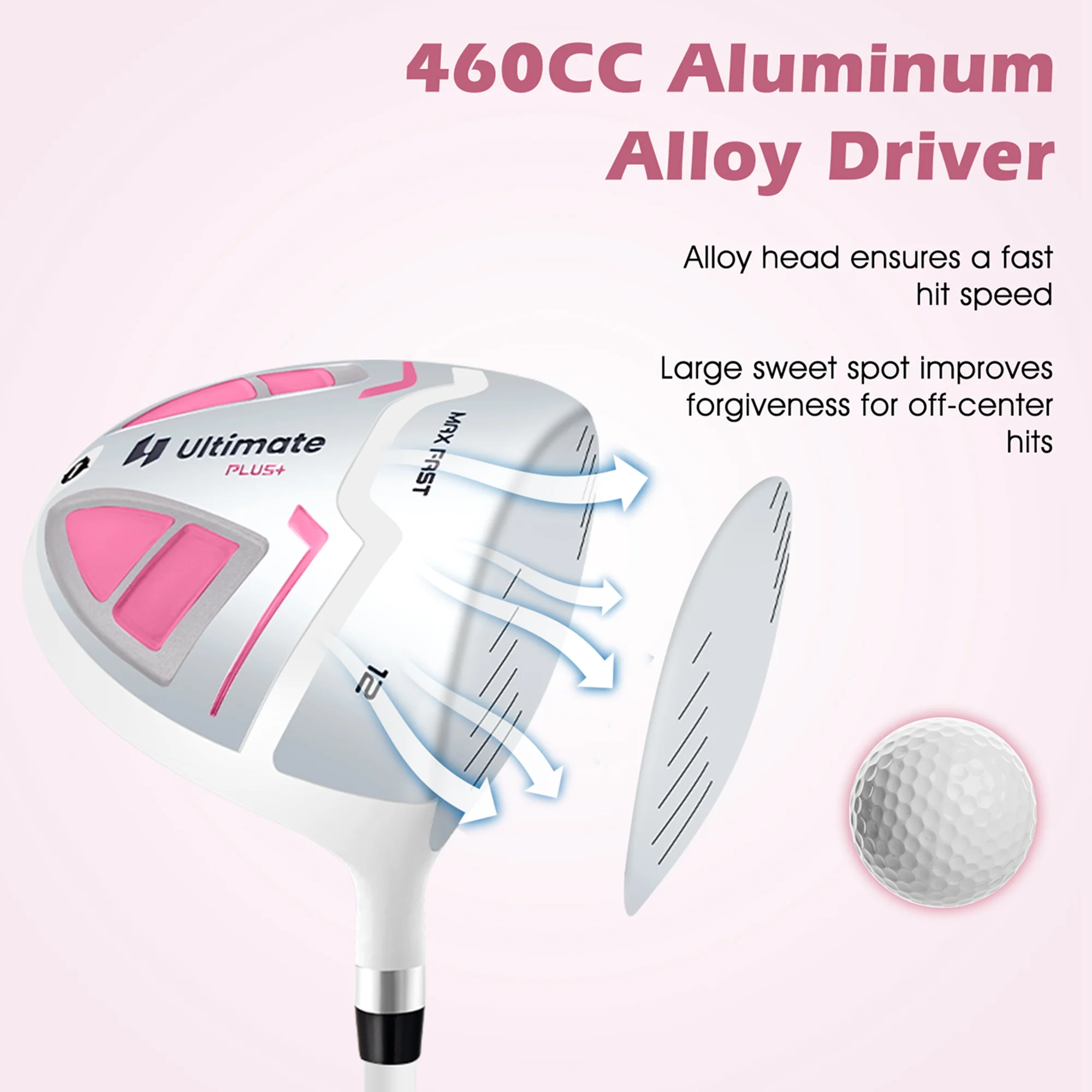 Ultimate Womens Complete Golf Club Set Golf Club Package Set W/ Rain Hood, Right Hand Purple