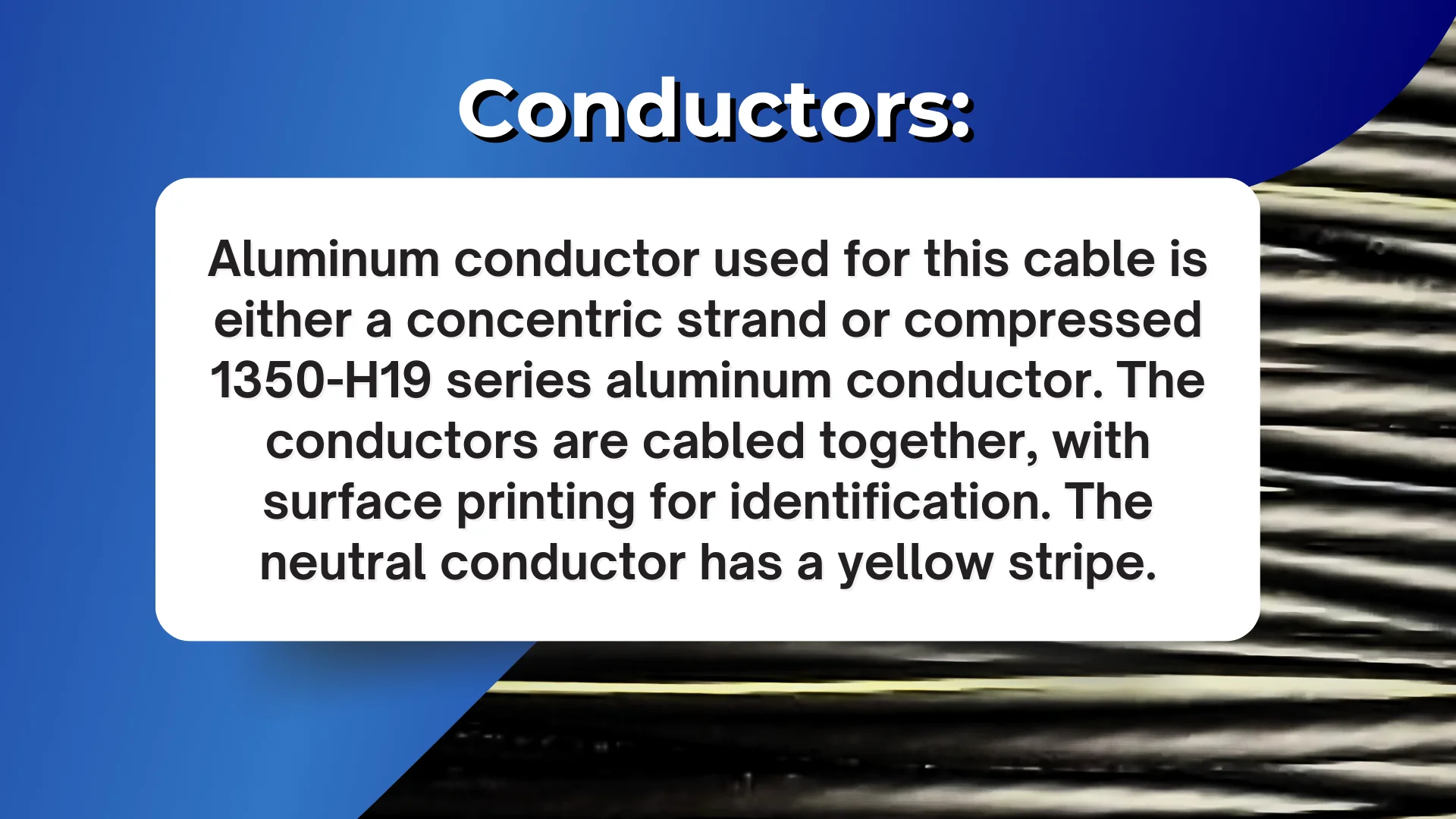 100' Aluminum URD Dyke 2 - 2 - 2 - 4 Cable Direct Burial Quadruplex Secondary Wire by General Cable