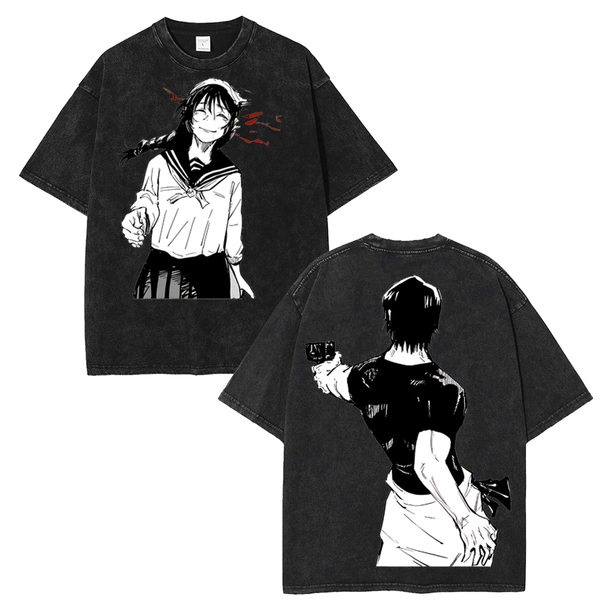 Toji And Amanai Jujutsu Kaisen Anime T-Shirt Gomen Amanai Wash Tee