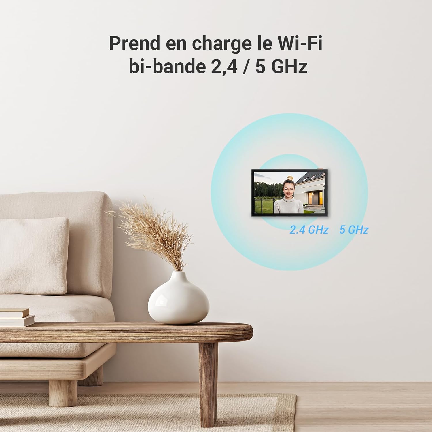 Visiophone connecté HP7 2K écran 7 pouces détection humaine RFID audio bidirectionnel vision nocturne WiFi