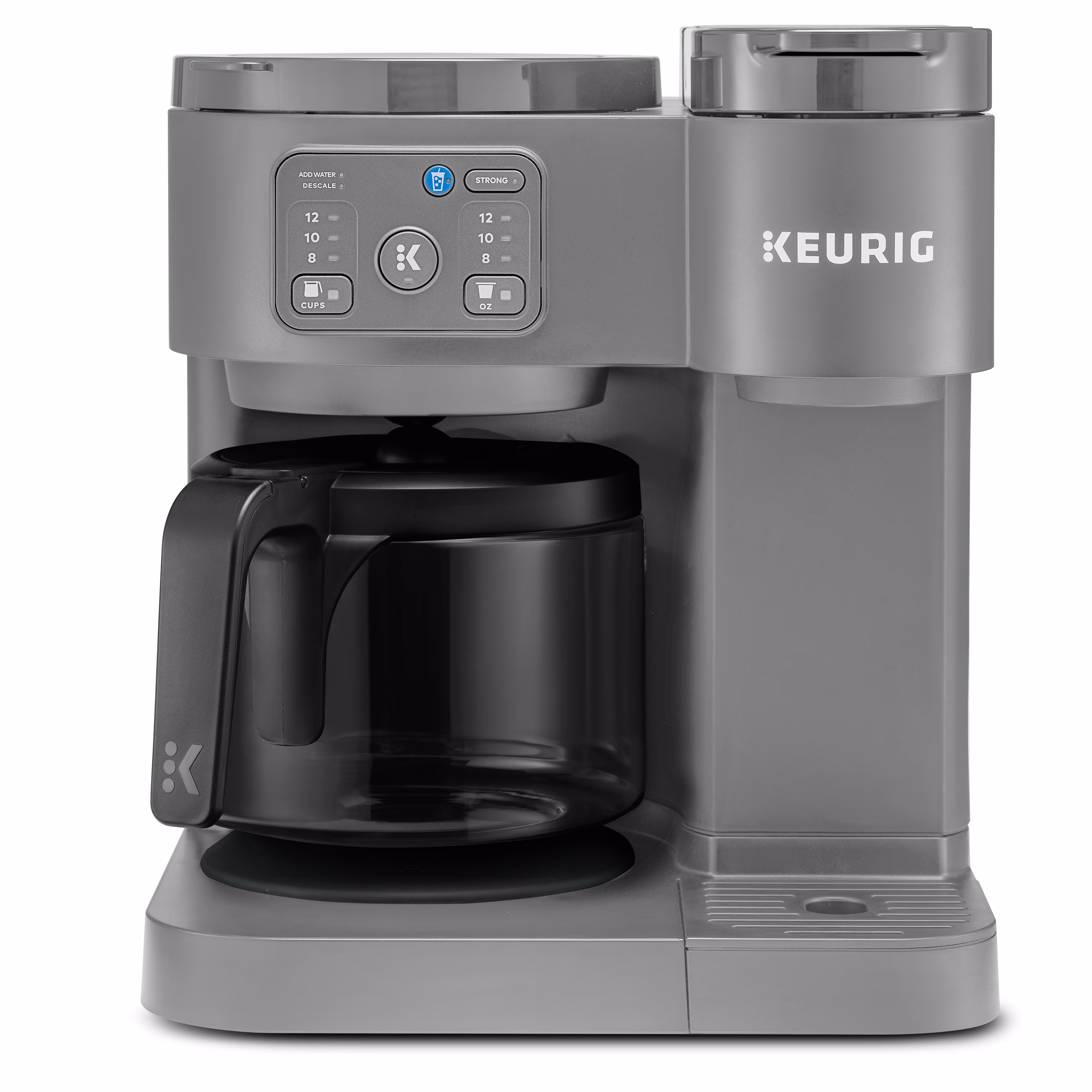 Keurig K - Duo Essentials, Hot & Iced Single - Serve K - Cup Pod Coffee Maker & Carafe, Moonlight Grey
