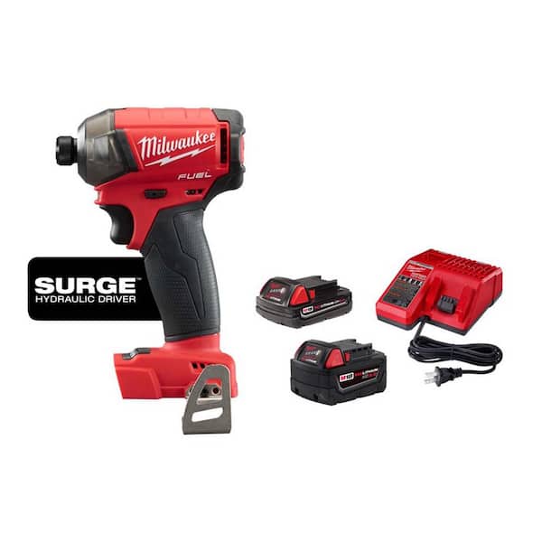 M18 FUEL SURGE 18V Lithium - Ion Brushless Cordless 1/4 In. Hex Impact Driver W/One 5.0ah and One 2.0ah Battery Charger
