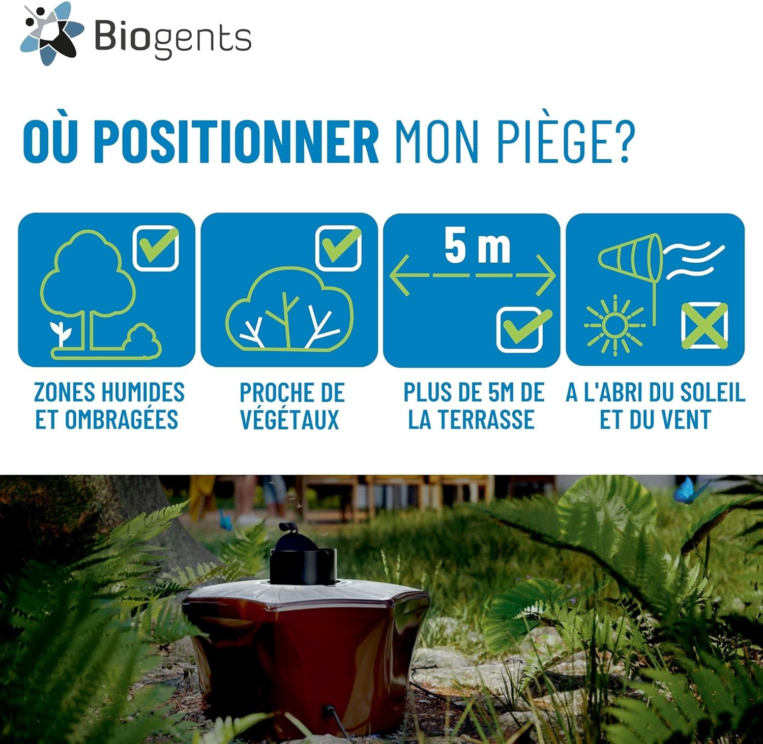 Piège extérieur anti moustiques avec recharge 6 mois