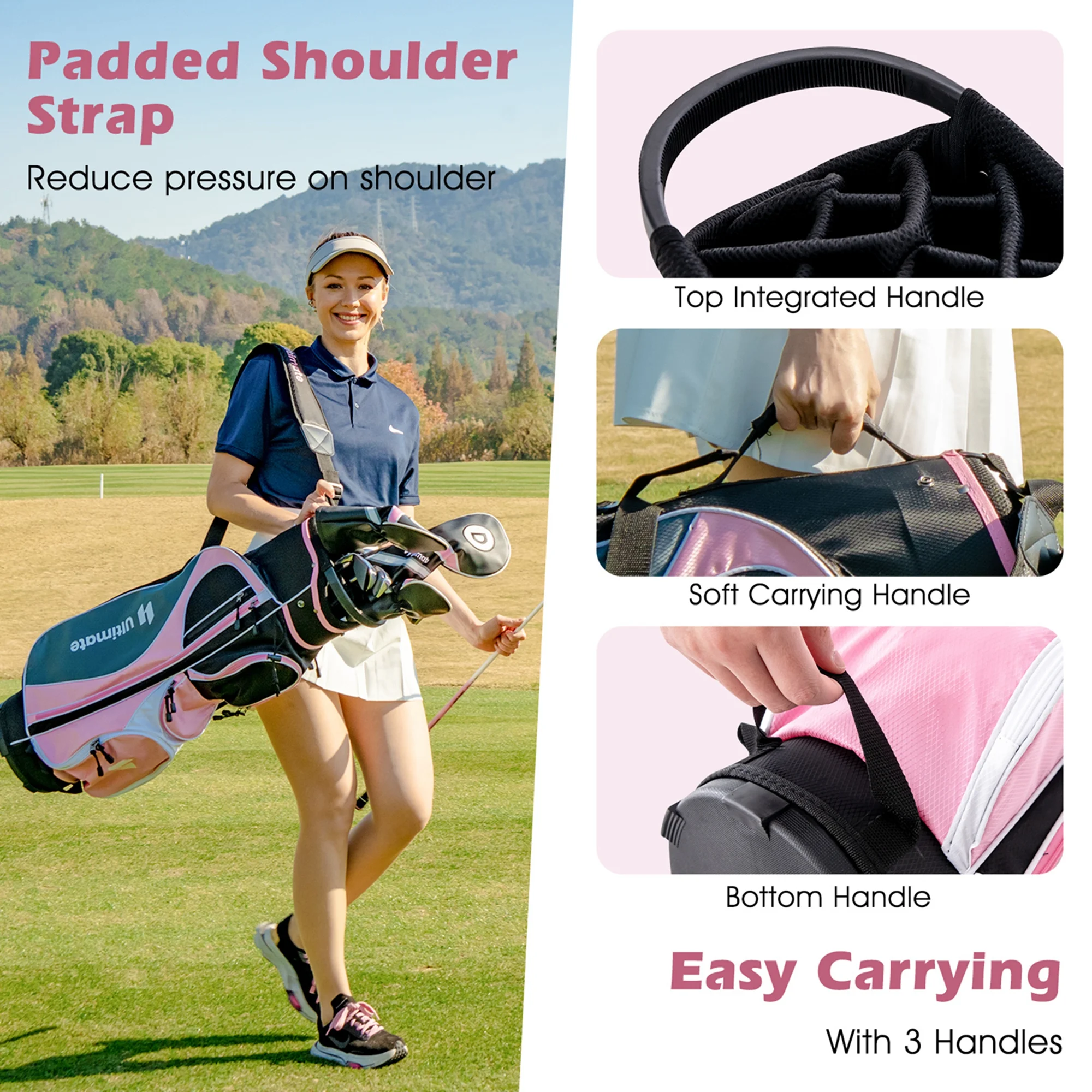 Ultimate Womens Complete Golf Club Set Golf Club Package Set W/ Rain Hood, Right Hand Purple