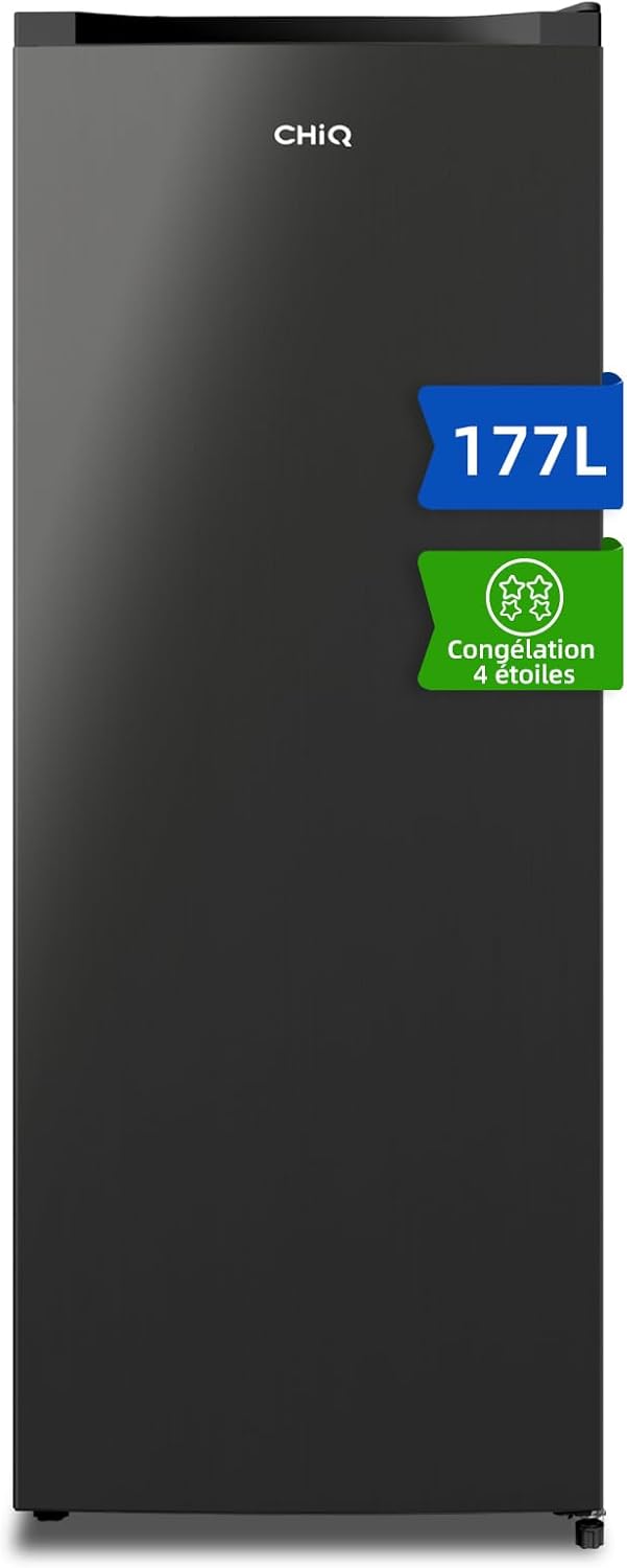 Congélateur armoire CSD208D4E 177L silencieux 39dB acier noir pieds réglables porte réversible