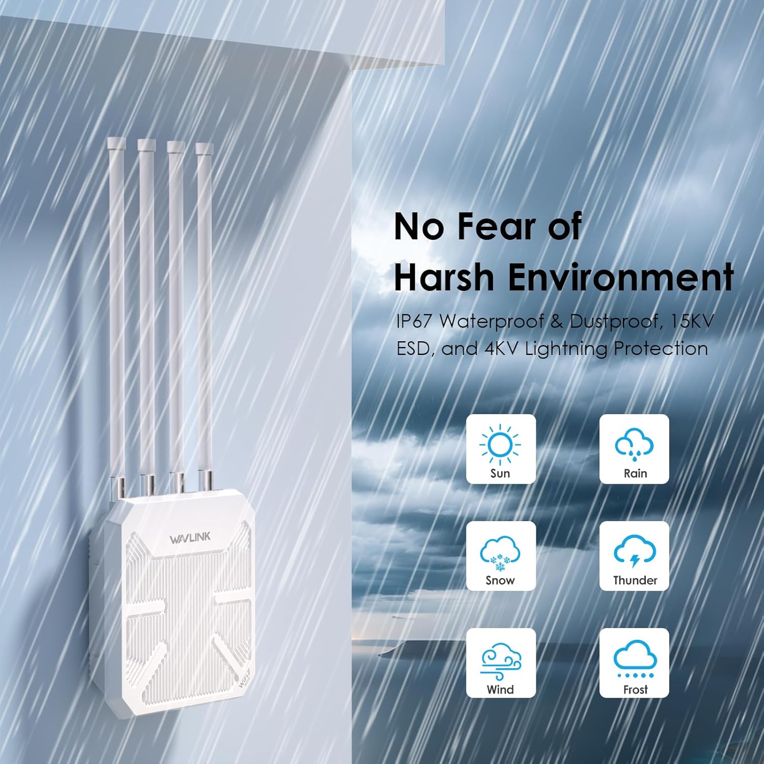 Routeur WiFi 7 extérieur BE5100 mesh IP67 PoE longue portée