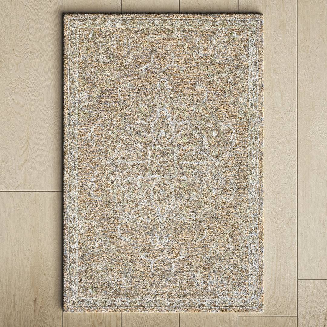 Cait Oriental Handmade Tufted Wool/Viscose Brown/Blue/Sage Area Rug Birch Lane Rug Size: Rectangle 2' x 3'