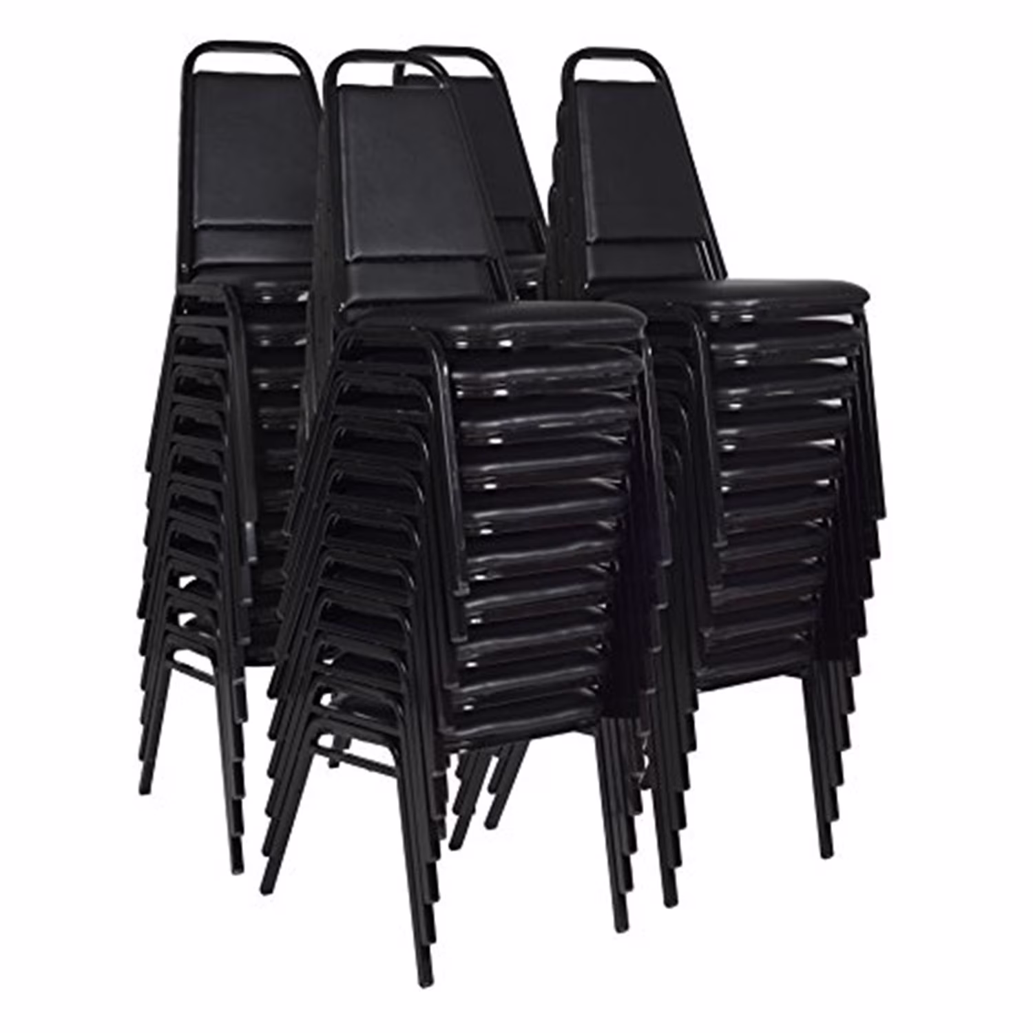 Regency Restaurant Stack Chairs, Black, PK40 8029BK40PK