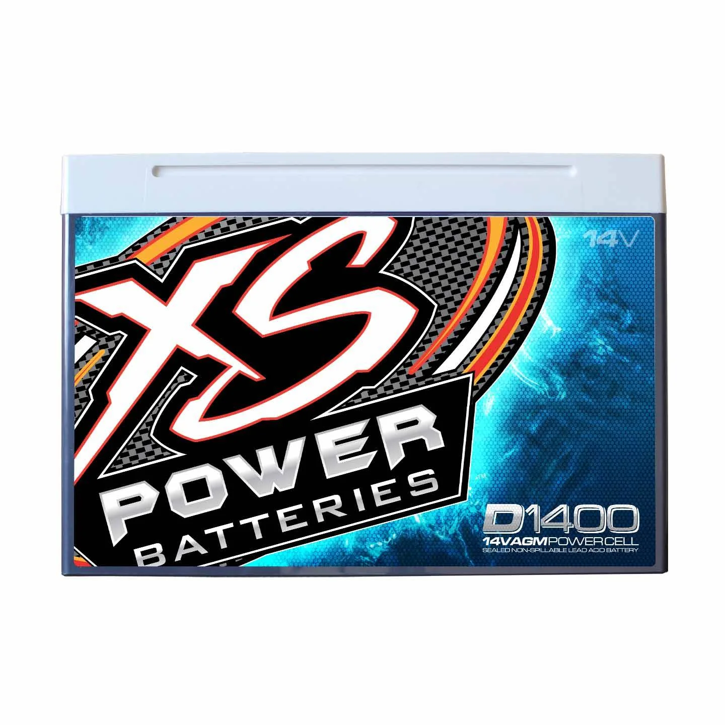 XS Power D - Series 14 Volt 2400 Amp Max Sealed AGM Automotive Car Battery | D1400