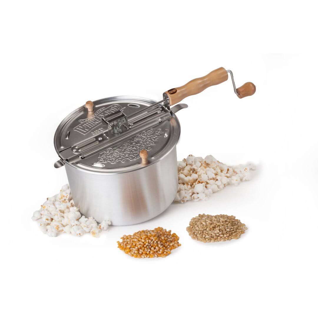 Whirley Pop Stovetop Popcorn Popper Wabash Valley Farms Color: Silver