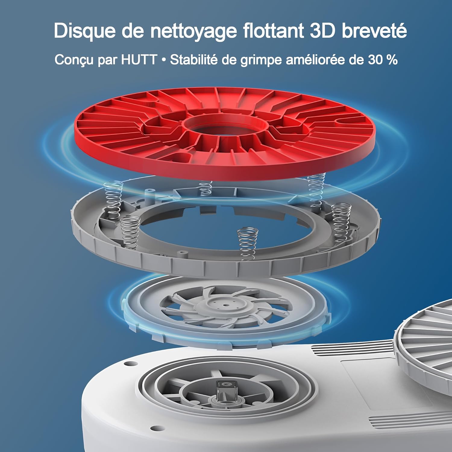 Robot nettoyeur vitres S55 Pro 6500Pa patins 3D flottants HydroJet navigation Slam 40 réservoir 80 ml sécurité multicouche