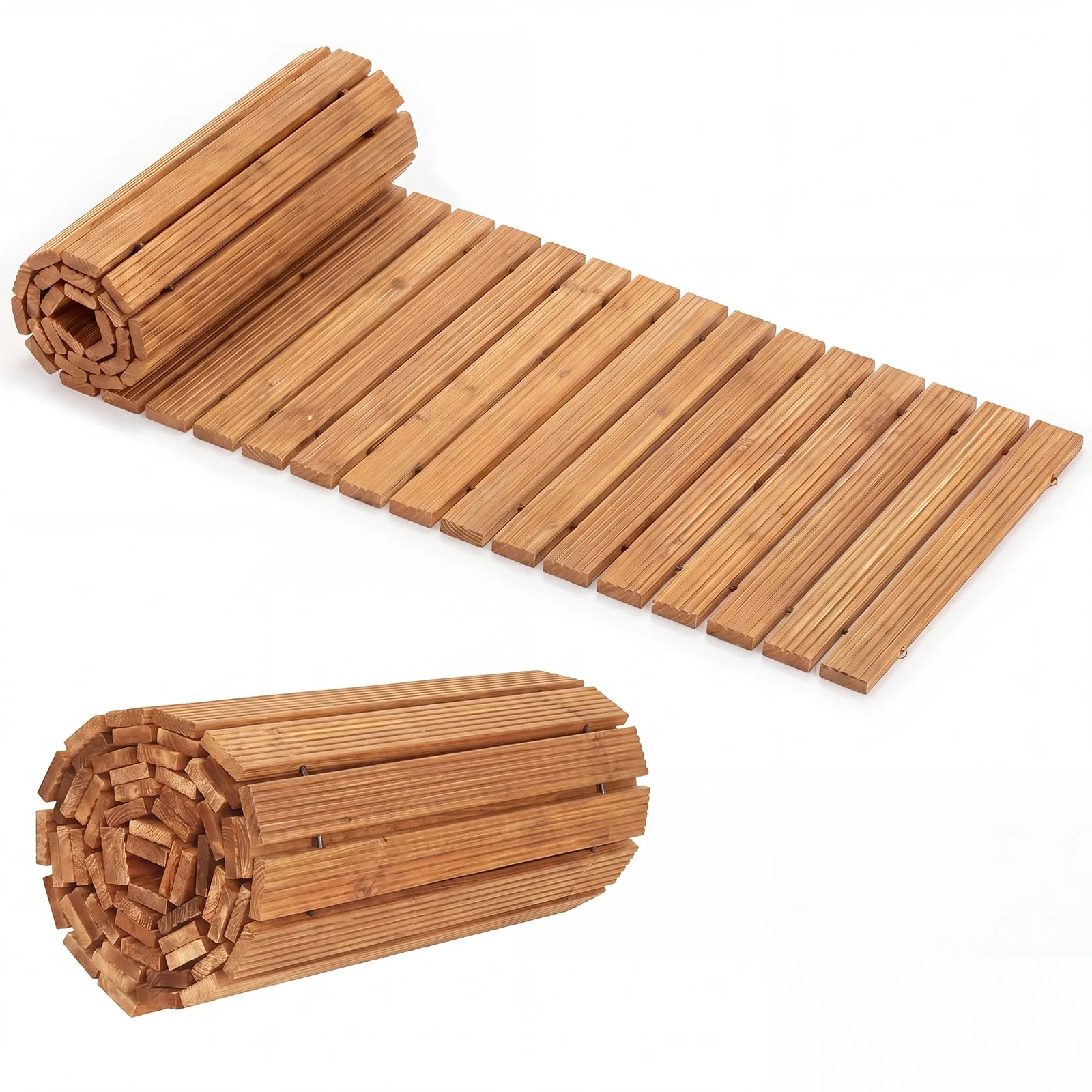 Tangkula 12 FT Wooden Garden Pathway Roll Out Decorative Outdoor Walkway (1/2)