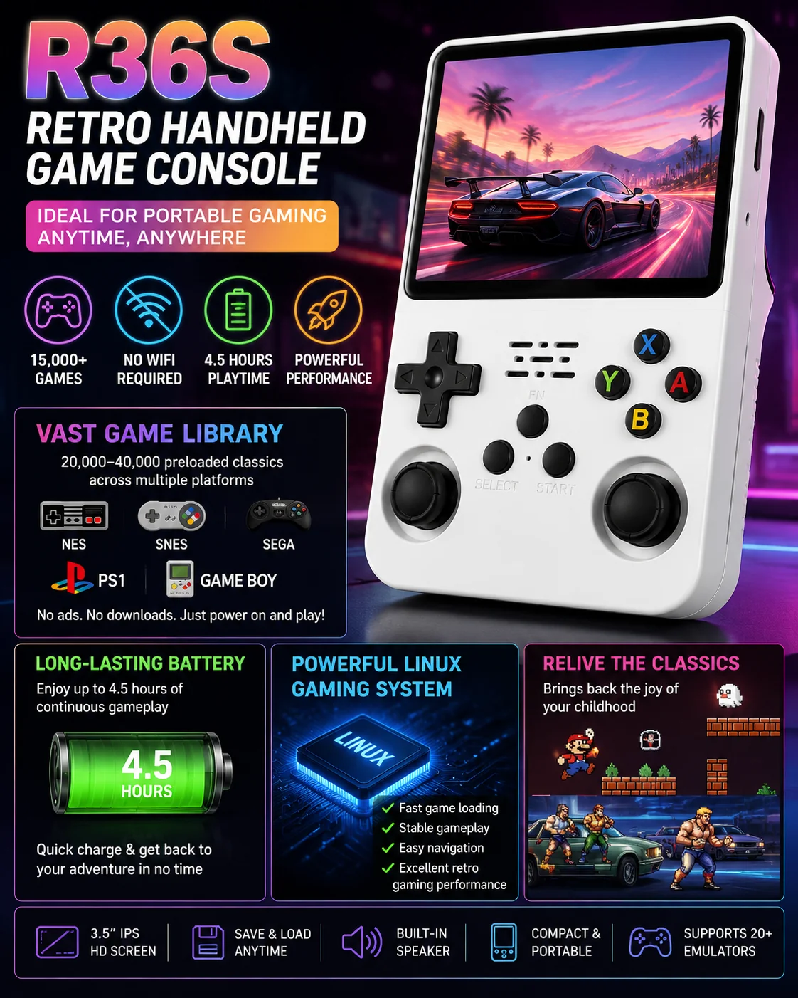 🎮 R36S Portable Retro Game Console
