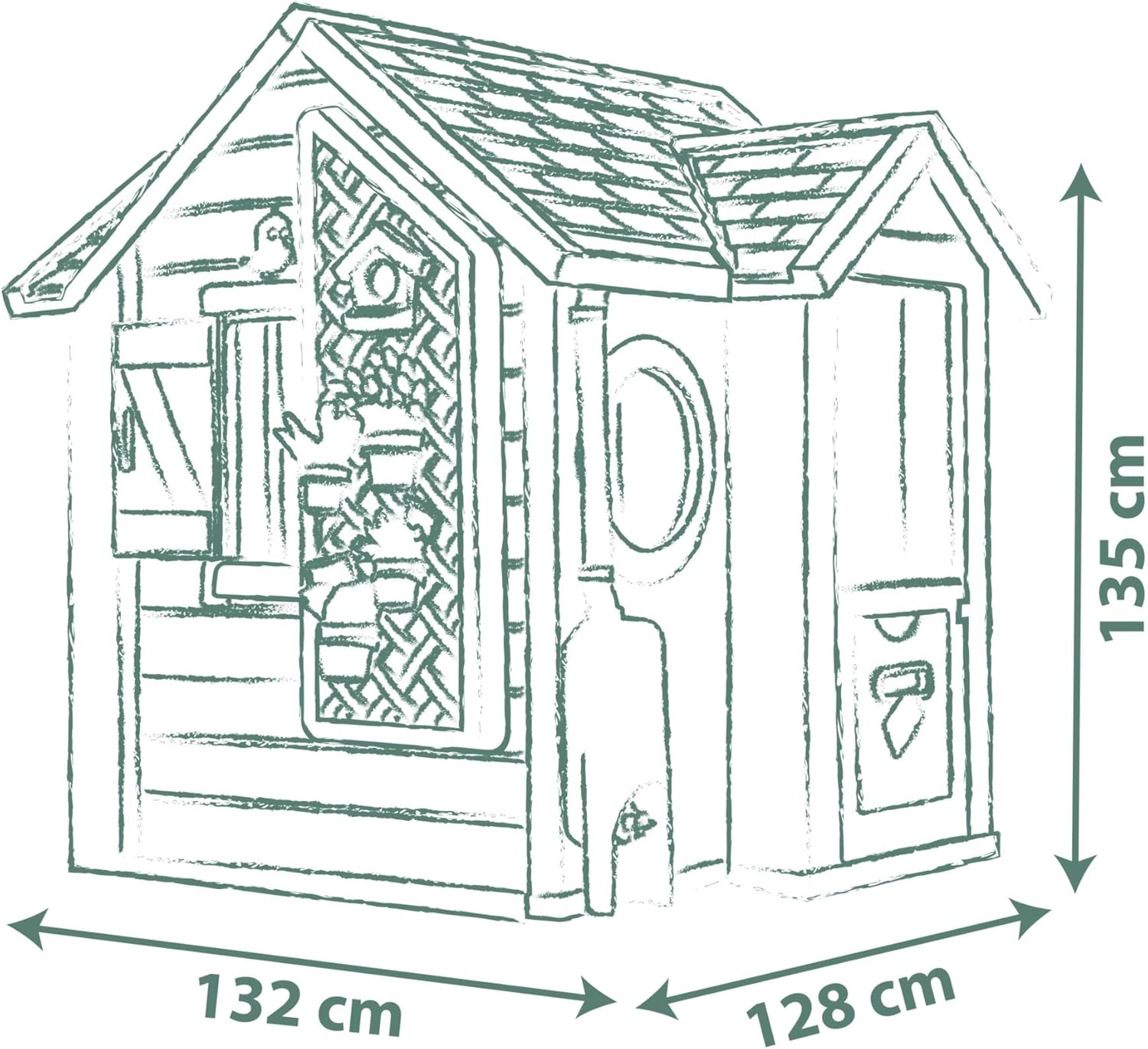Maison jardinage enfants jardinière treillis mangeoire récupérateur eau matière recyclée dès 2 ans