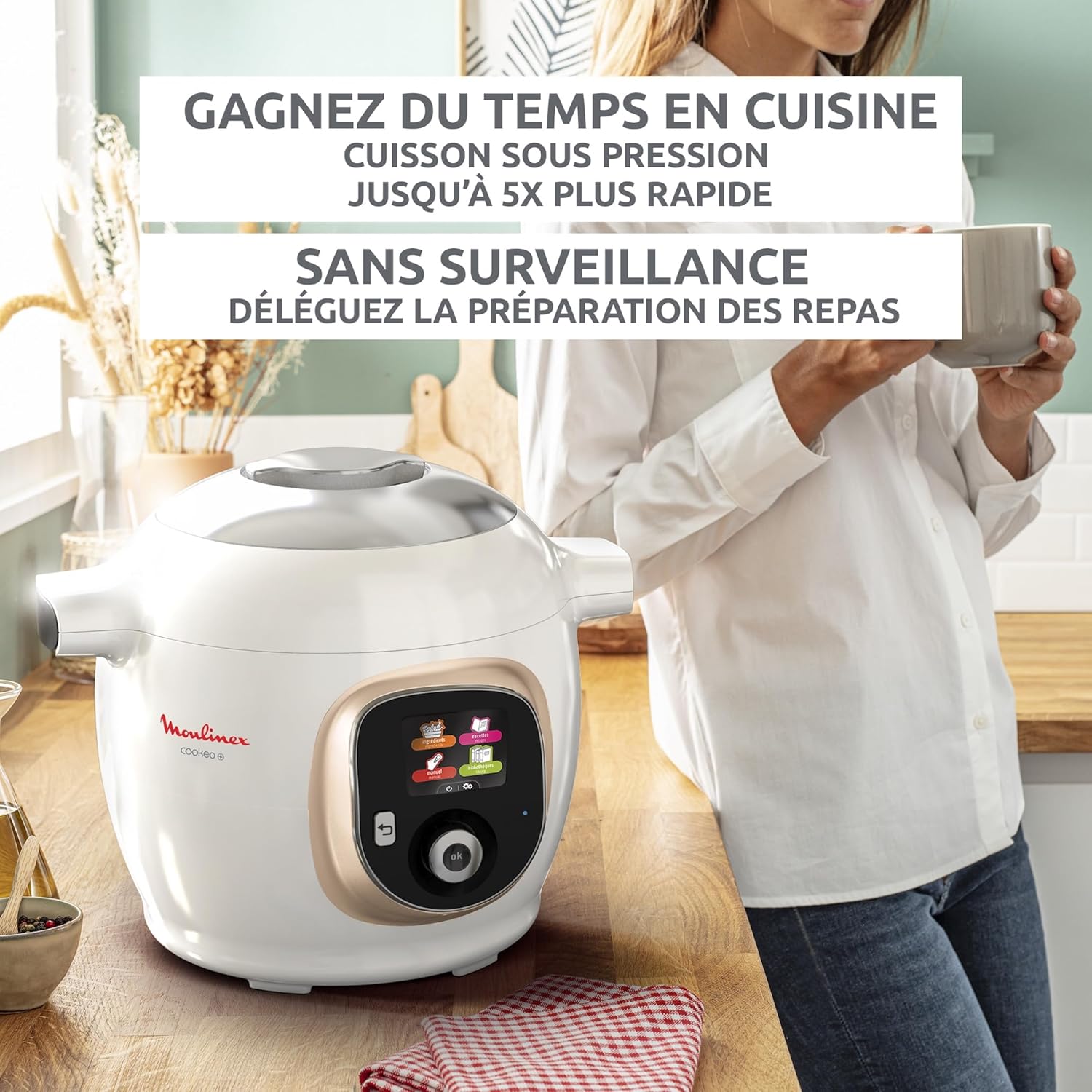 Multicuiseur intelligent 6 L 150 recettes écran intuitif cuisson guidée 1600 W