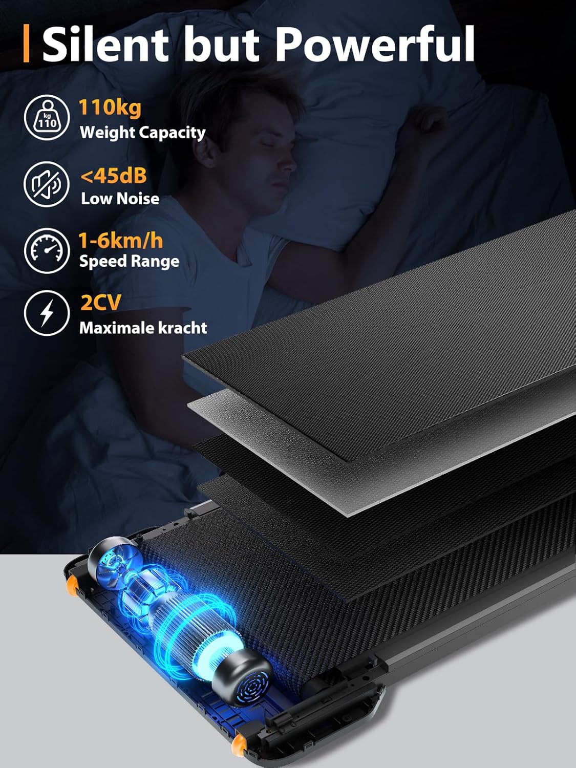 Tapis de marche pliable WalkingPad 6 km/h silencieux télécommande maison bureau