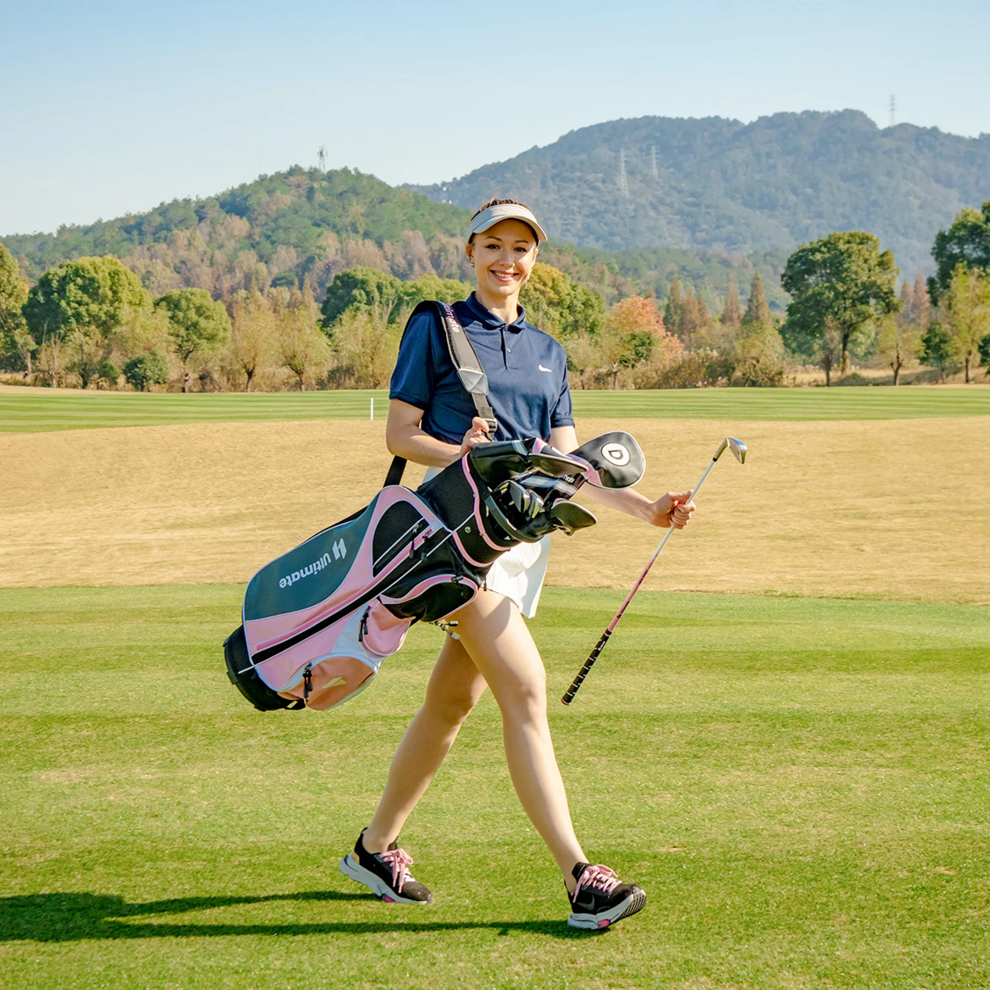 Ultimate Womens Complete Golf Club Set Golf Club Package Set W/ Rain Hood, Right Hand Purple