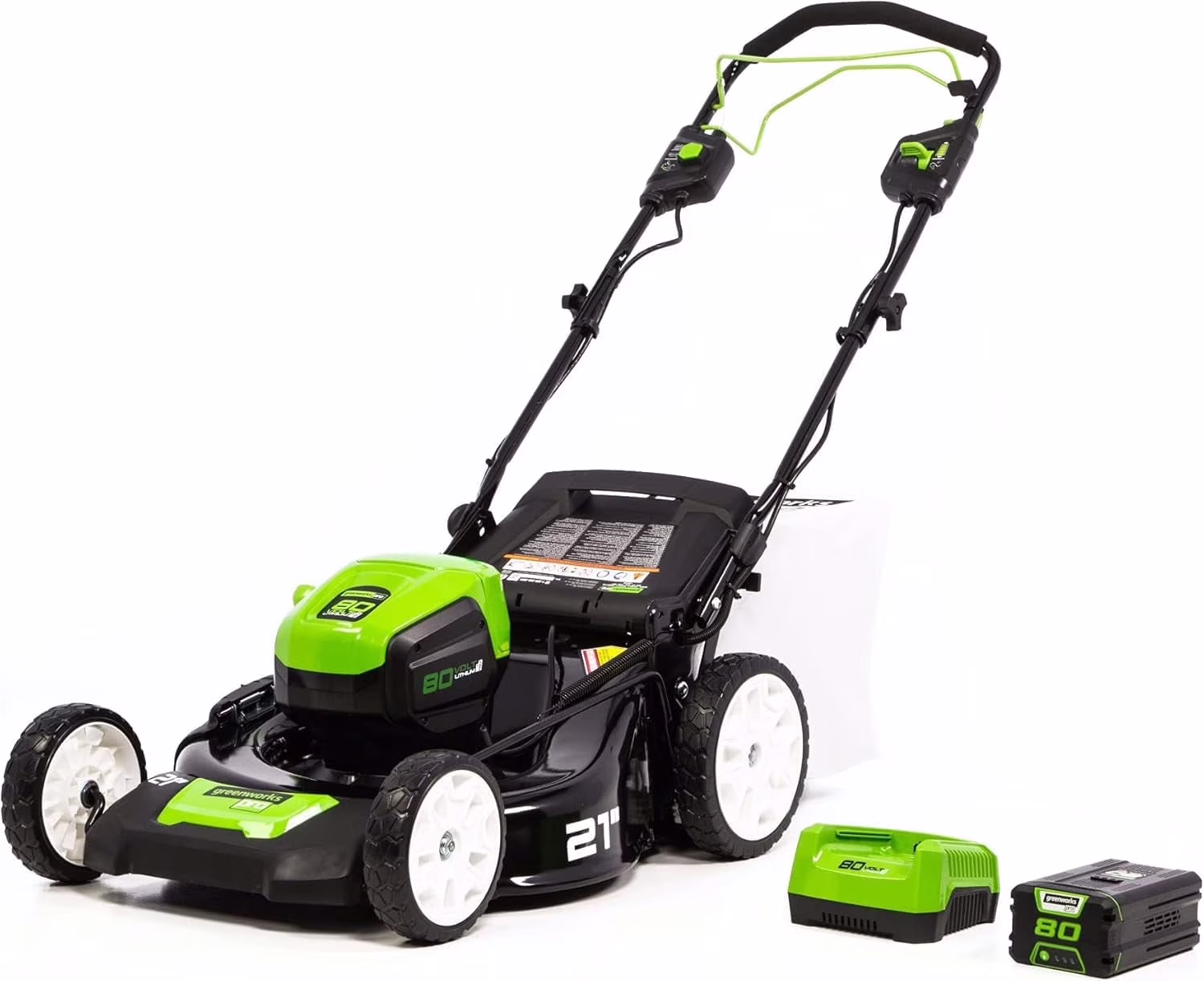 Greenworks Pro 80V 21 - Inch Brushless Self - Propelled Lawn Mower, 4ah Battery Included MO80L410