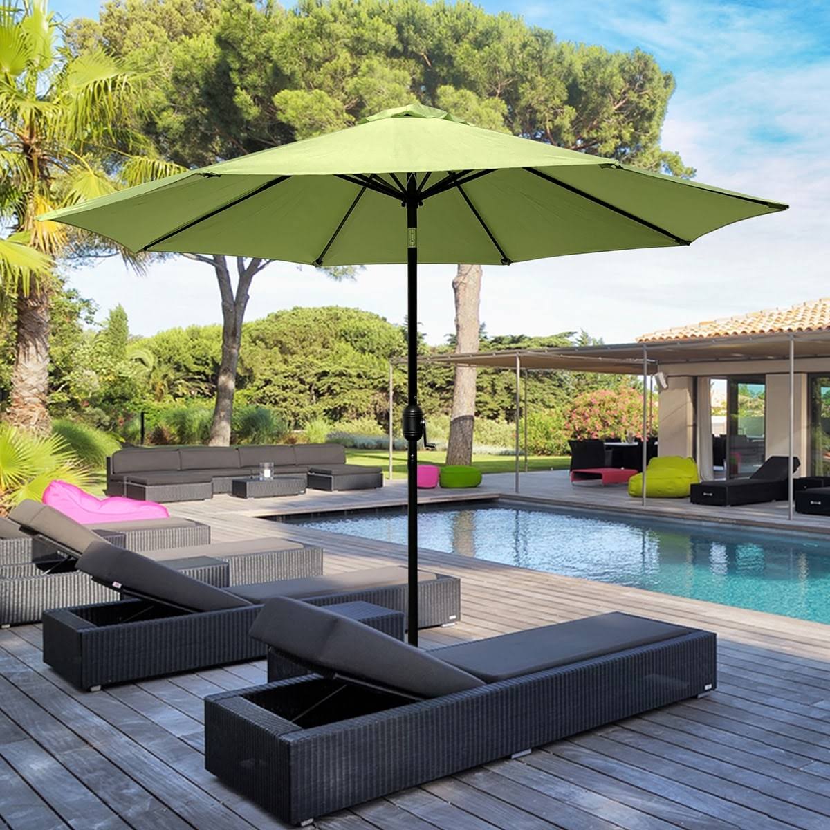 Maypex 9-Foot Crank and Tilt Market Umbrella - Lime Green