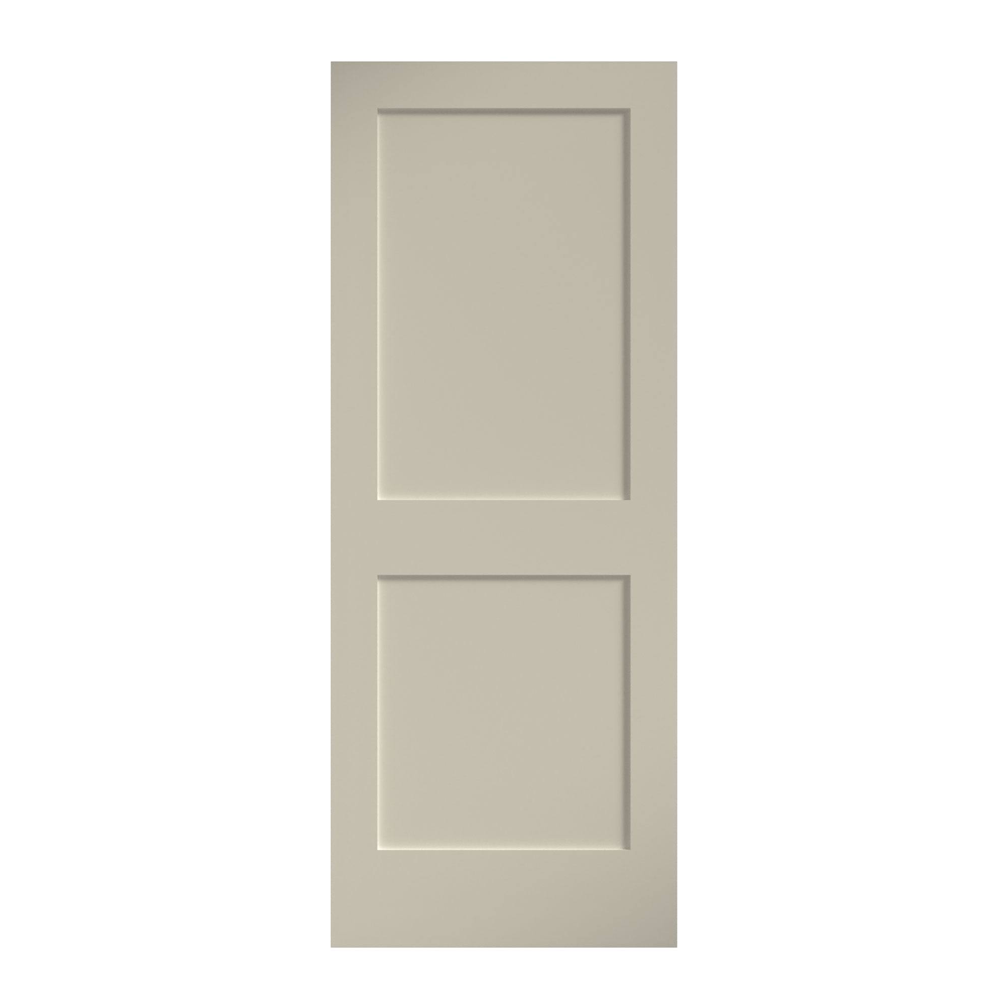 EightDoors 80 inch x 36 inch x 1-3/8 inch 2-Panel Shaker White Primed Solid Wood Core Interior Slab Door