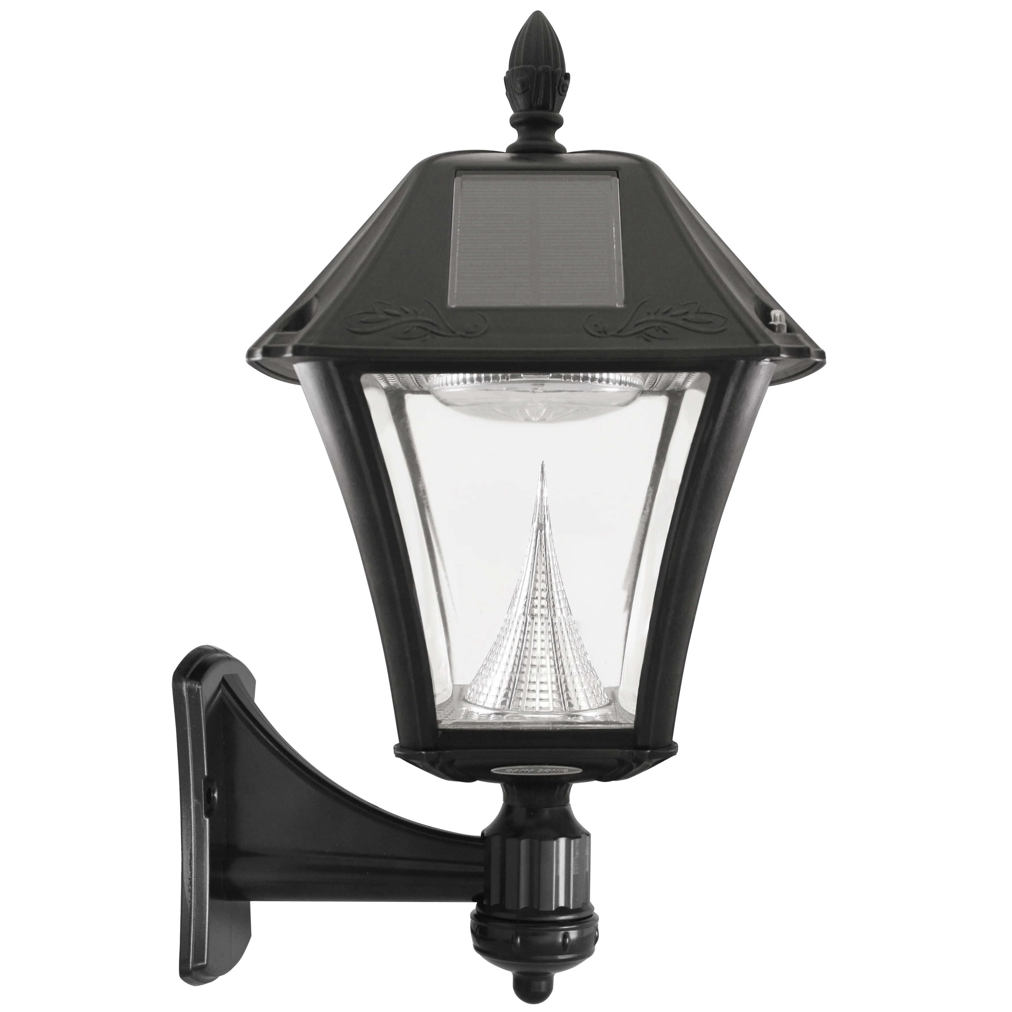 Gama Sonic Baytown II Solar Light in Bright White - Wall/Pier/ 3 in Fitter Mounts - Black Finish