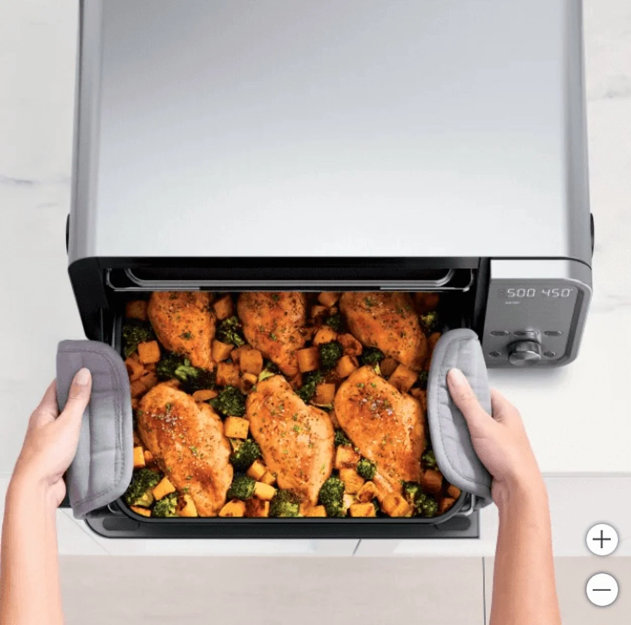 New Ninja Flip 10 - in - 1 Toaster Oven & Air Fryer with Added Broil Rack
