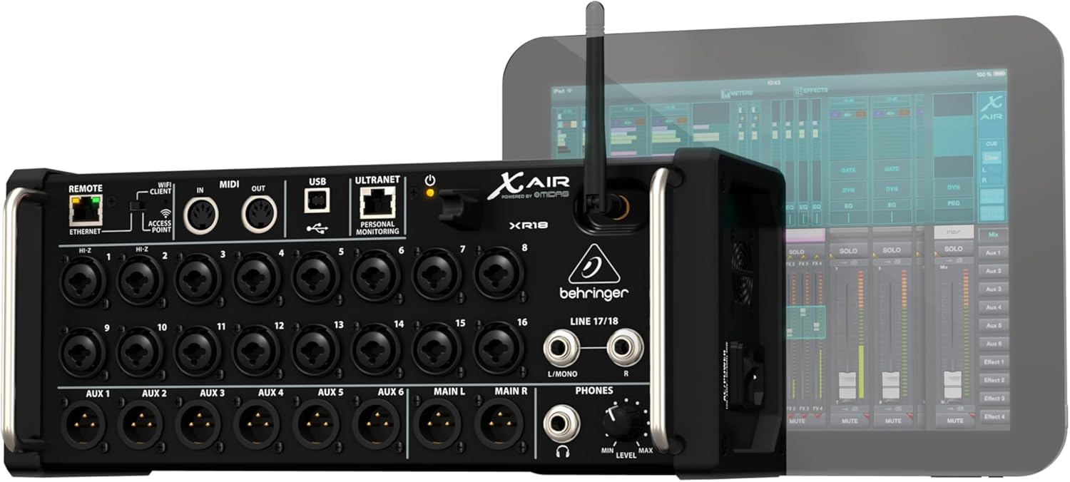Mélangeur numérique XR18 18 canaux 12 bus préamplis programmables WiFi interface audio USB
