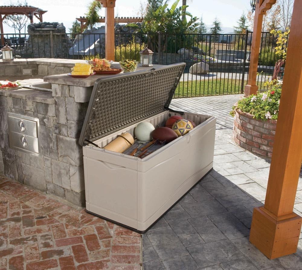 Coffre de rangement extérieur 1524 x 61 x 673 mm coloris tan