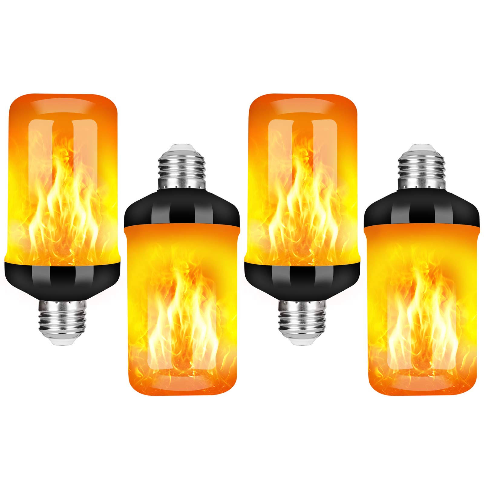Y- Stop LED Flame Light Bulbs, 4 Modes Flickering Light Bulb with Upside Down Effect, E26 Base Fire Bulb for Halloween, Christmas Decorations, Party